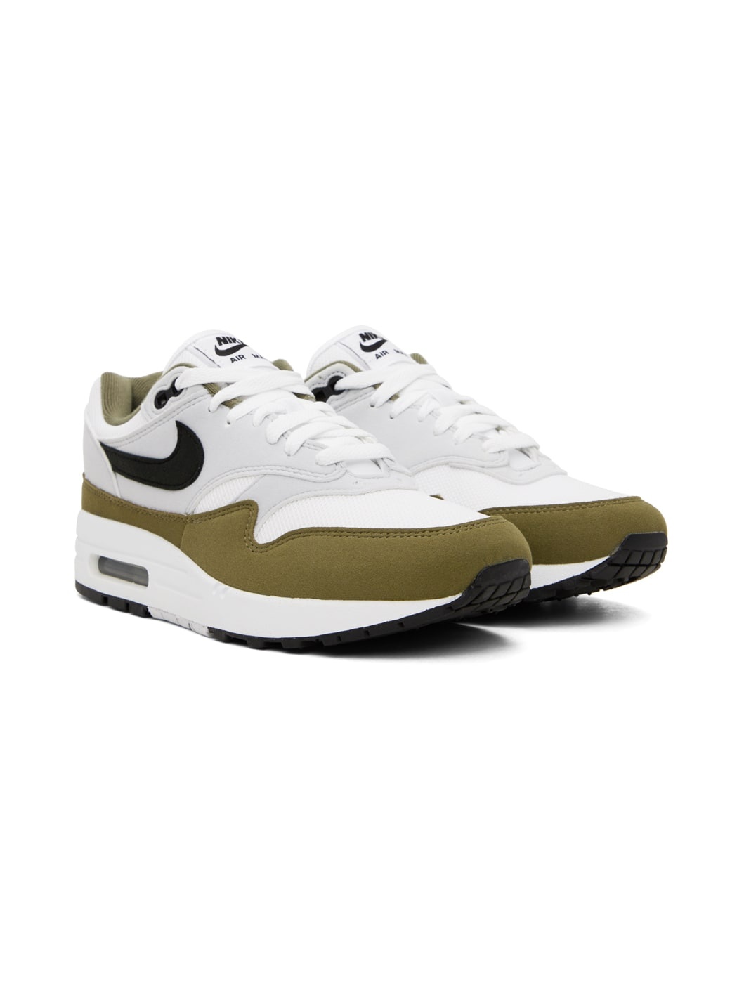 White & Khaki Air Max 1 Sneakers - 4