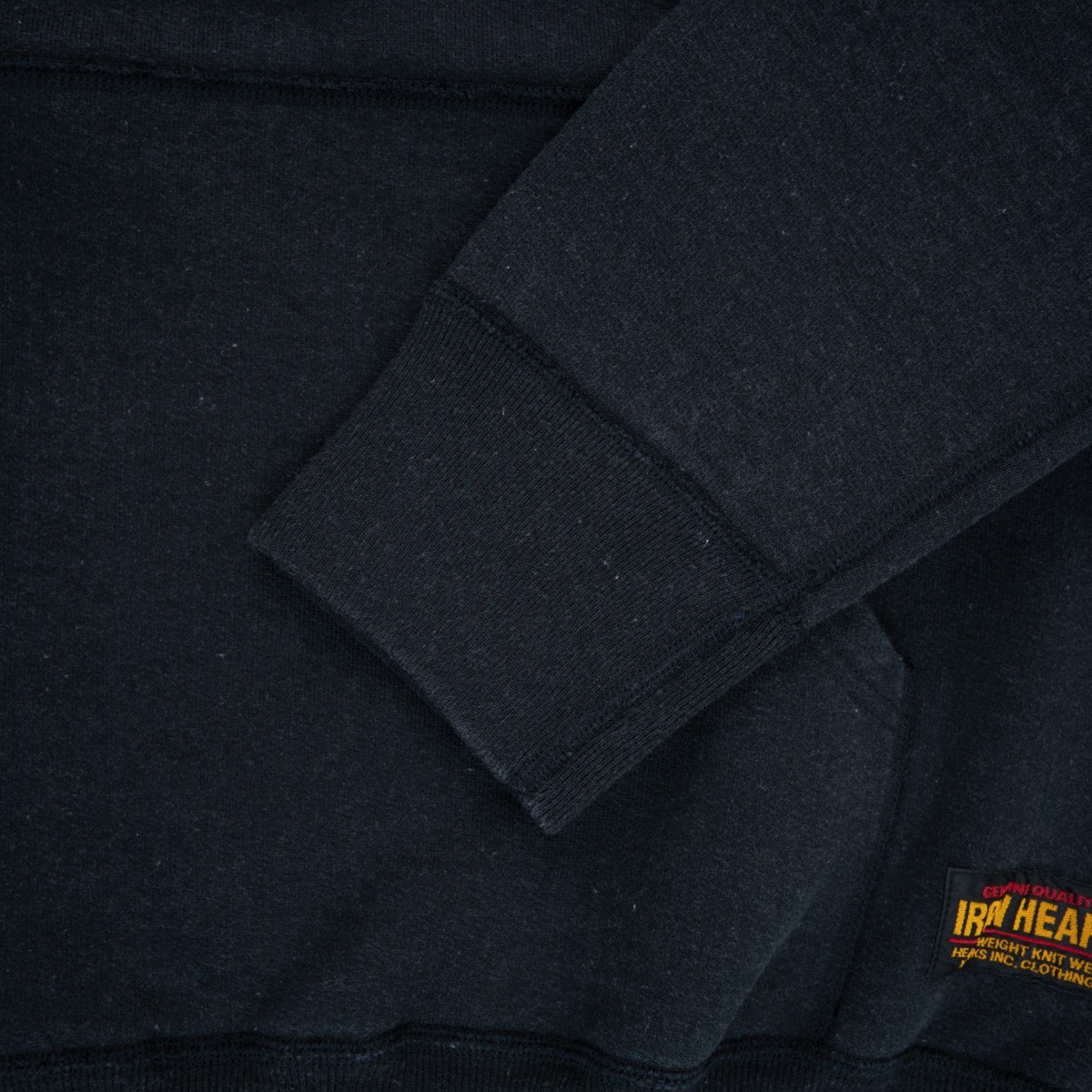 IHSW-HAM-BLK 14oz Ultra Heavyweight "Iron Heart Hamburg" Hooded Sweat – Vintage Black - 9