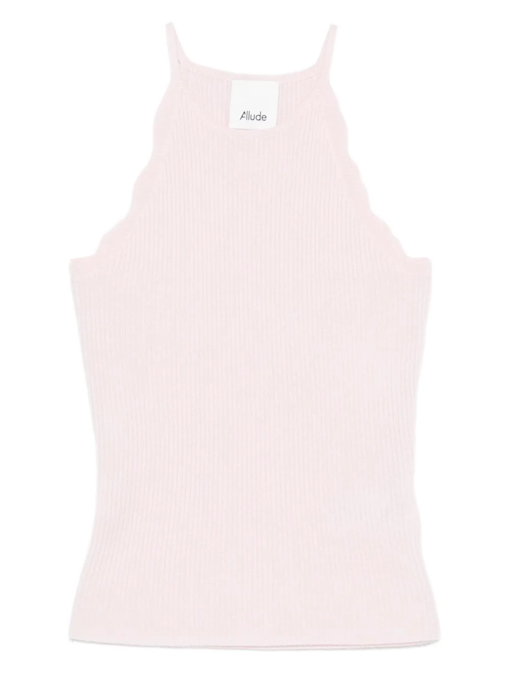 scalloped ribbed tank top - 1