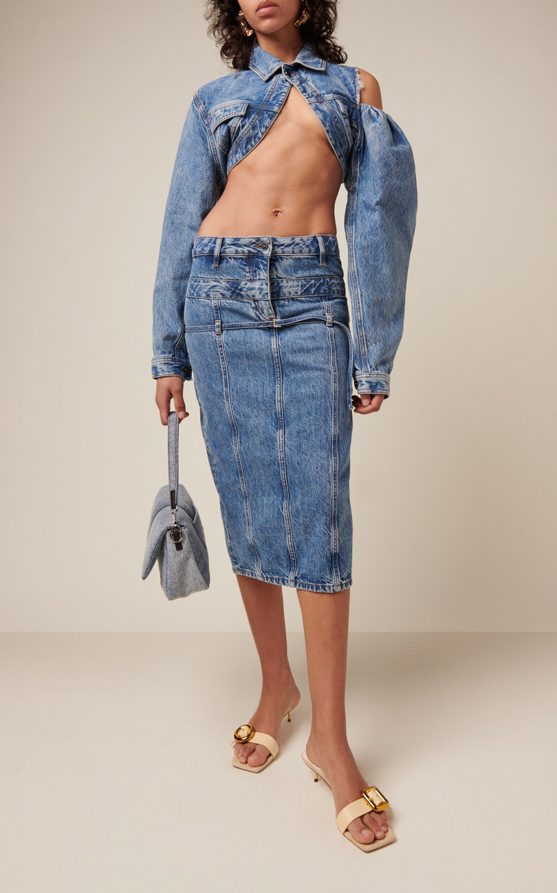 JACQUEMUS De Nimes Criollo Denim Midi Skirt light wash outlook