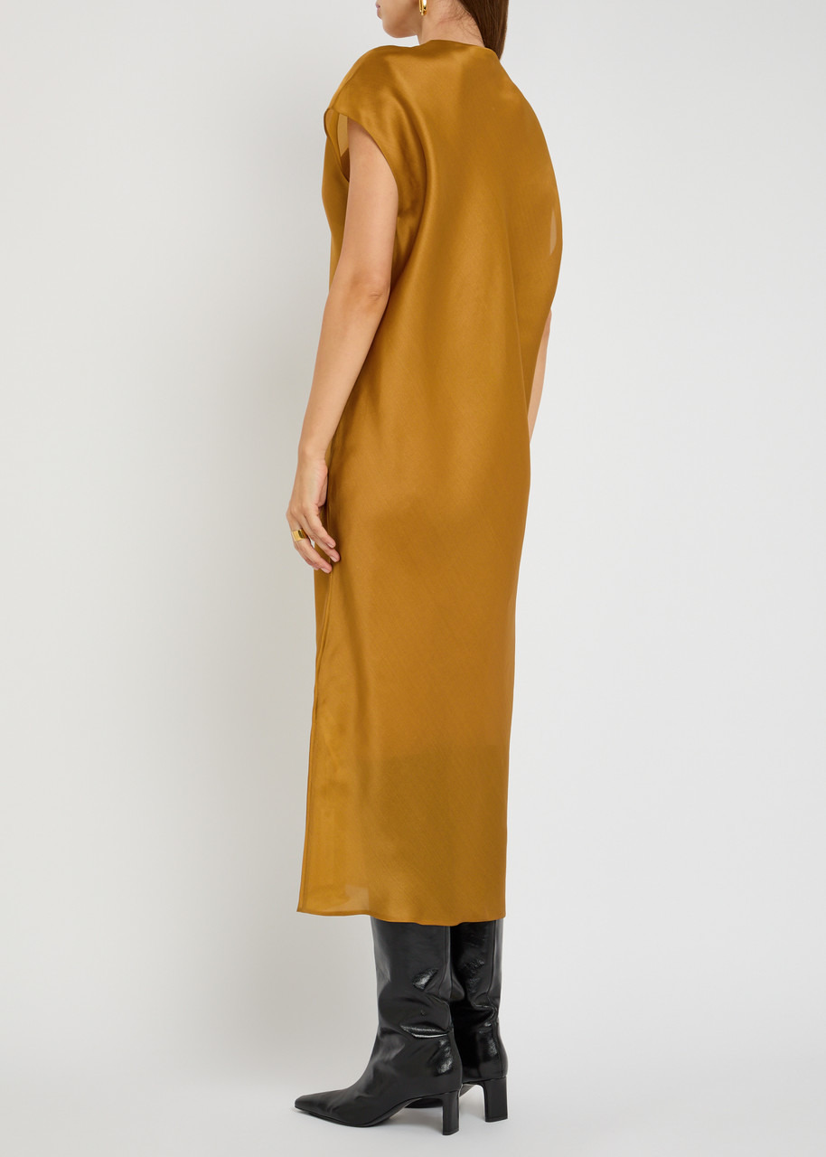 Khaite Darby Semi-sheer Silk Midi Dress - 3
