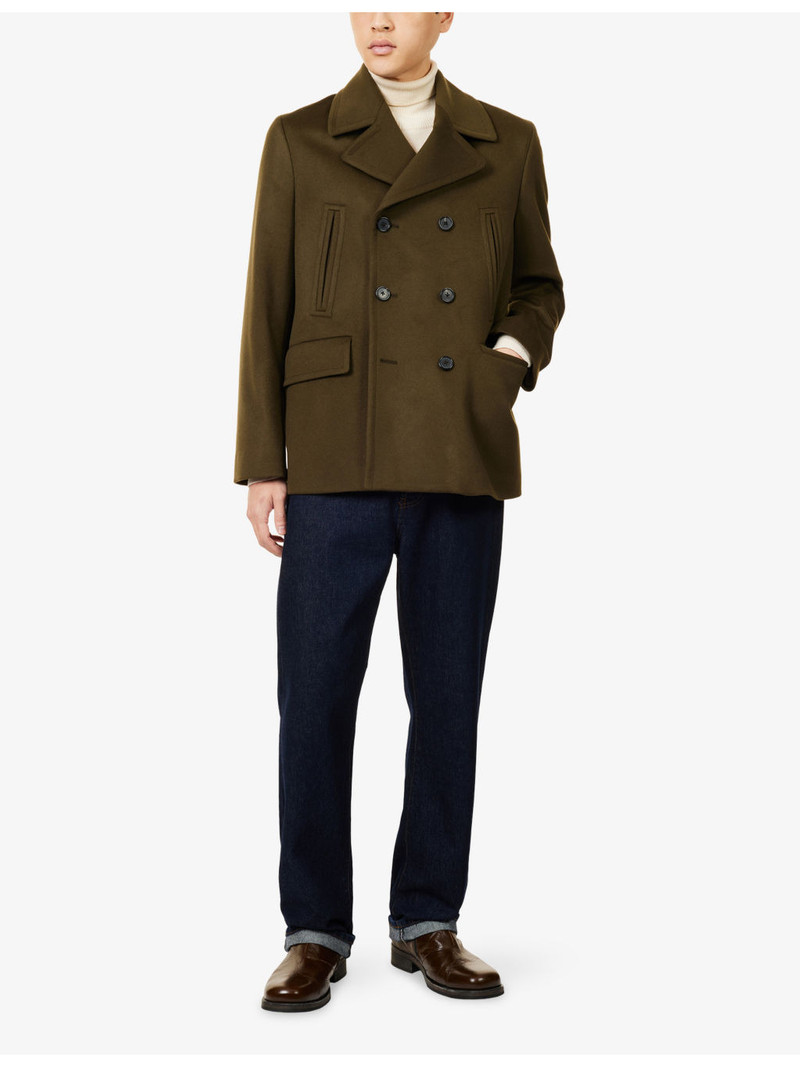 Paul Smith Notched-Collar Double-Breasted Wool-Cashmere Blend Pea Coat outlook