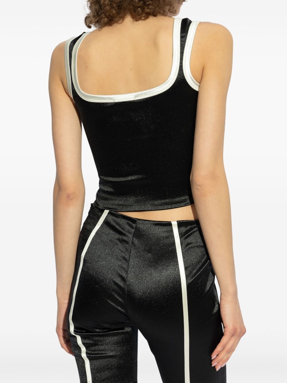 logo satin tank top - 4