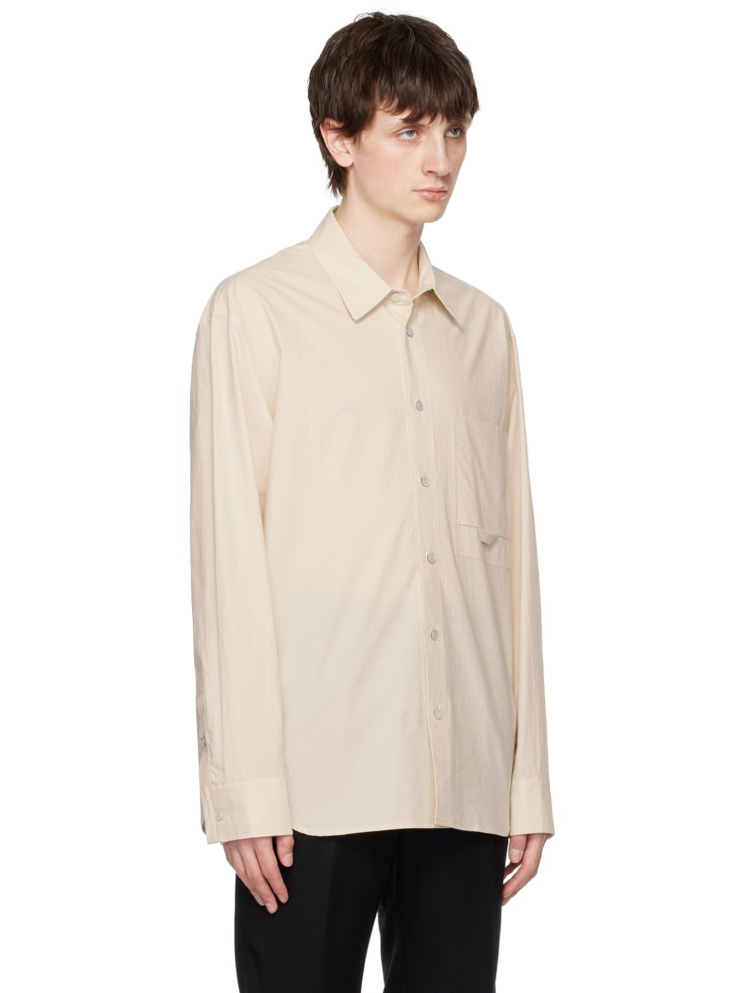 Beige Embroidered Shirt - 2