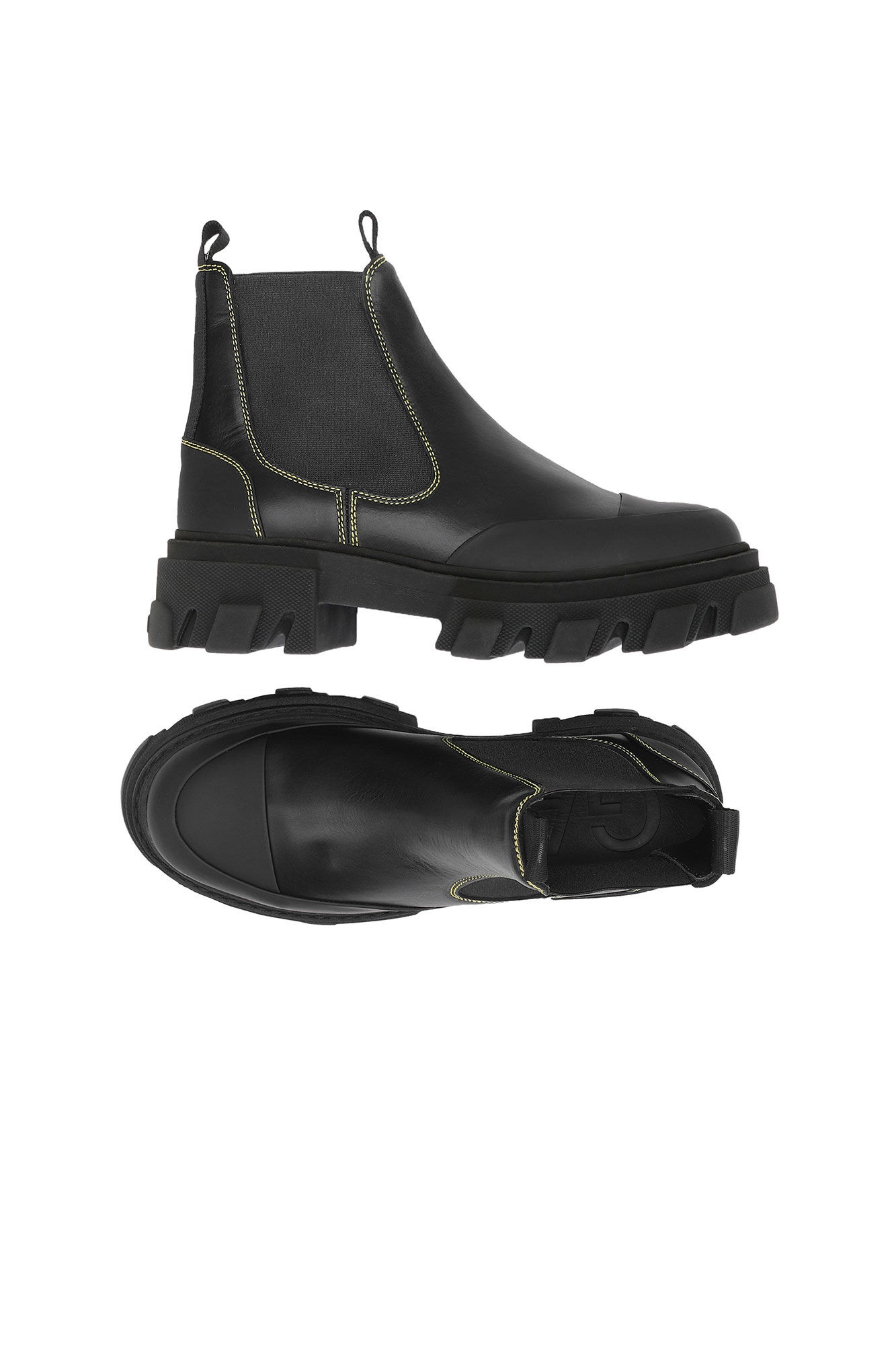 YELLOW STITCHING CHELSEA BOOTS - 2