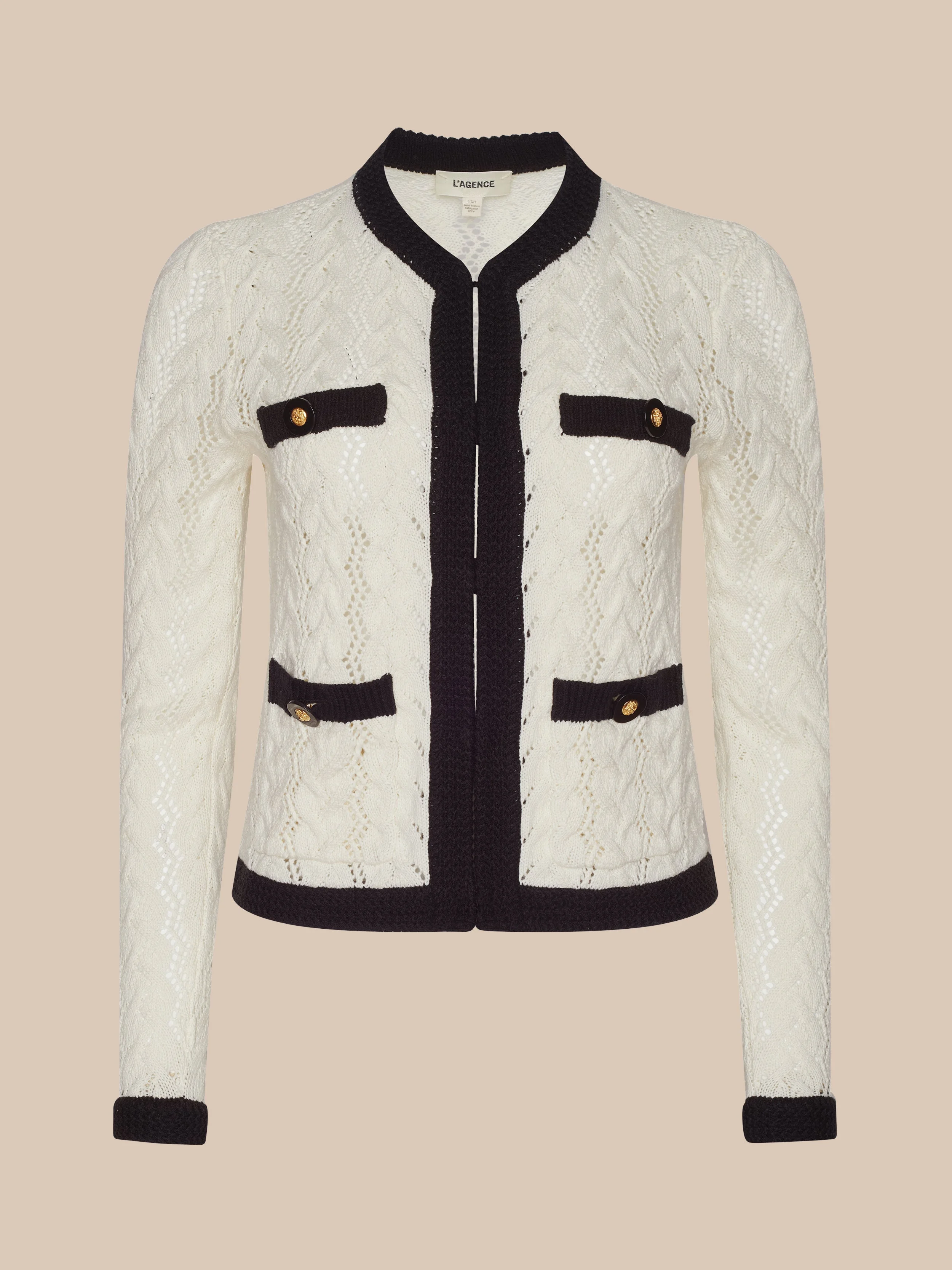 Zephyra Pointelle Knit Cardigan - 1