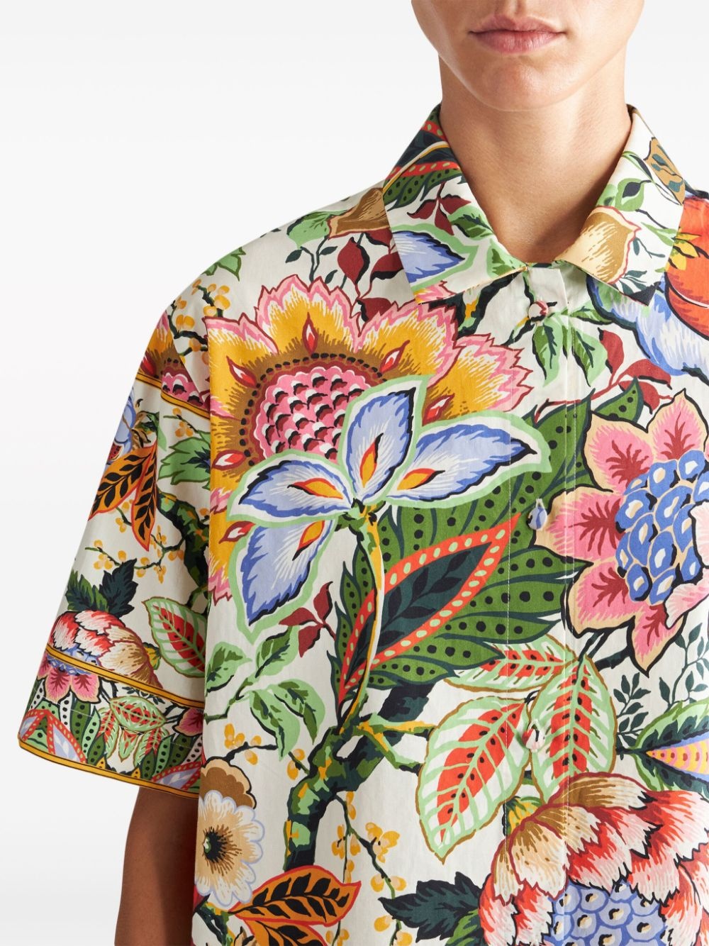 floral-print cotton shirt - 5