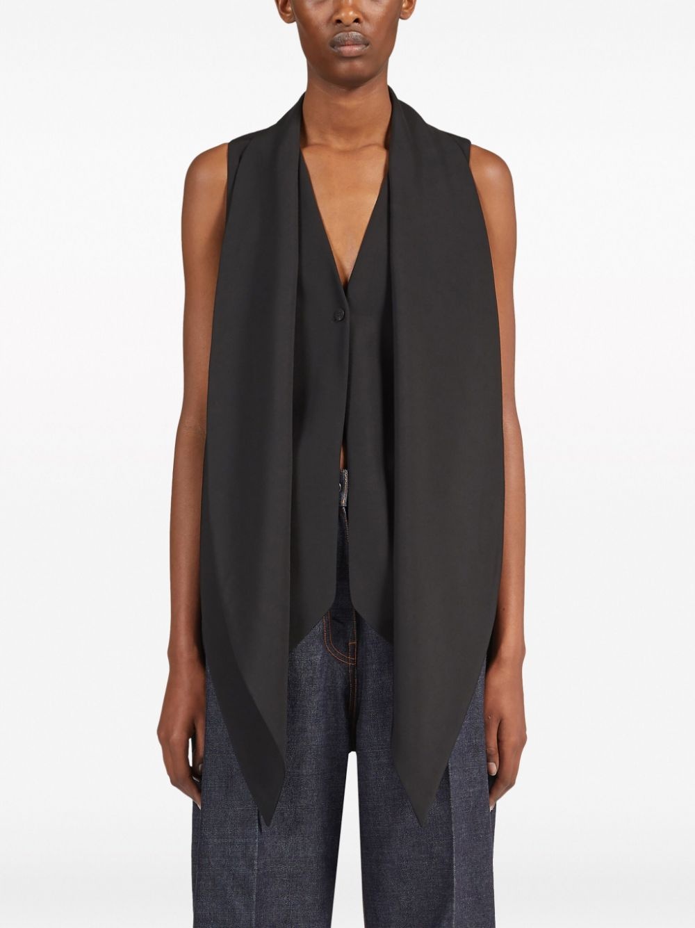 sash-detail V-neck waistcoat - 3