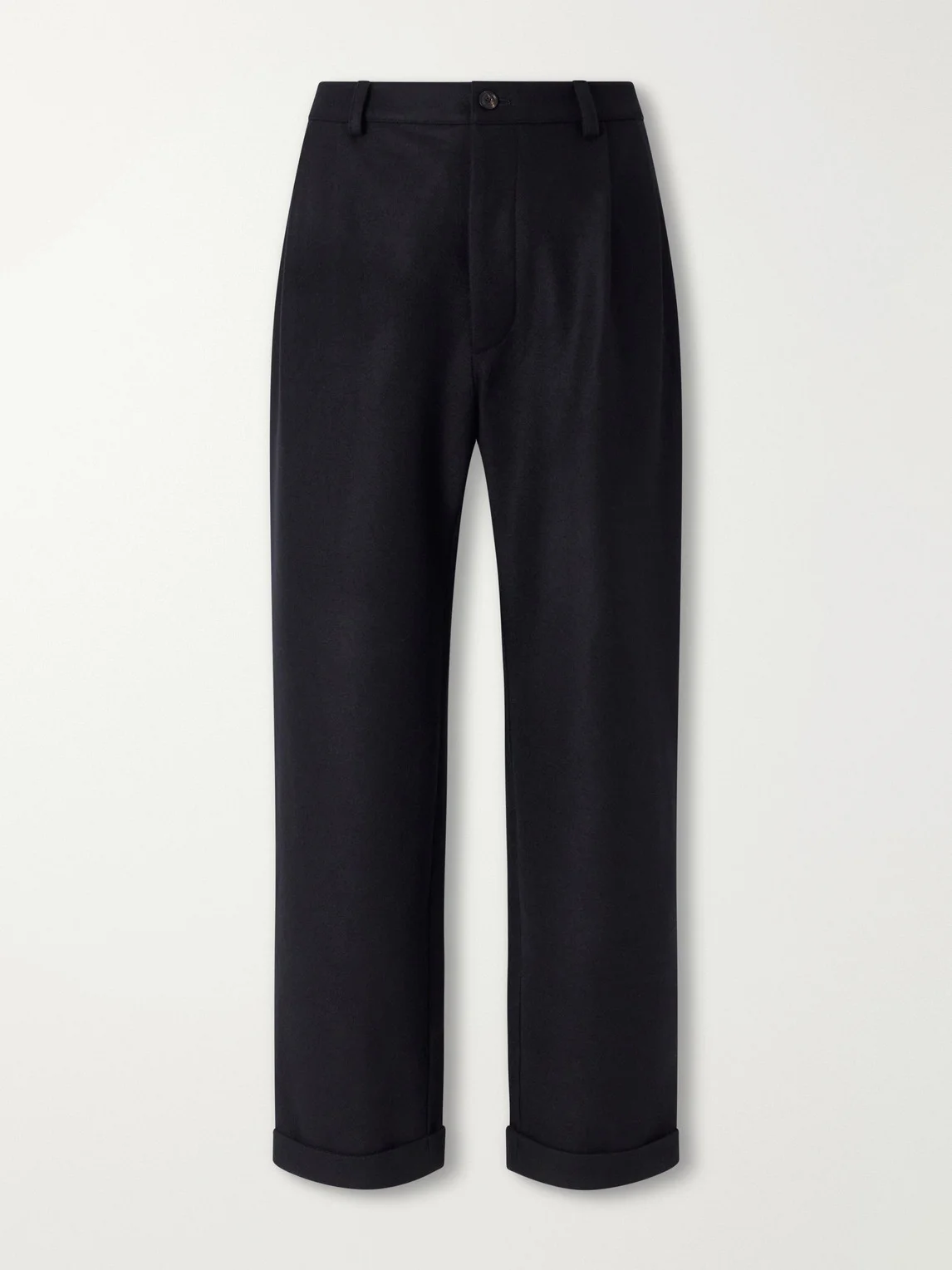 Straight-Leg Pleated Wool-Flannel Trousers - 1