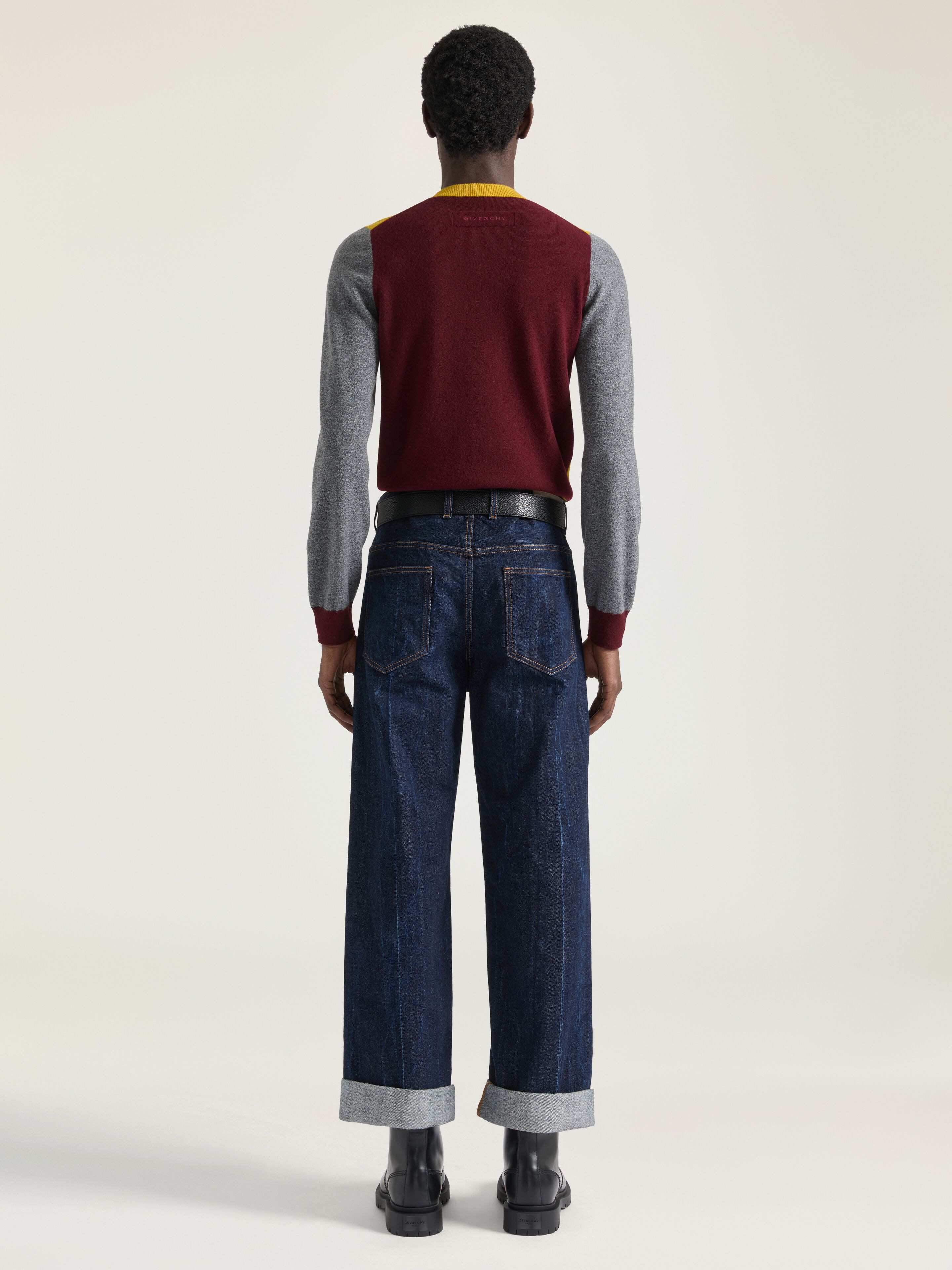 SWEATER IN WOOL KNIT WITH COLOR BLOCK - 3