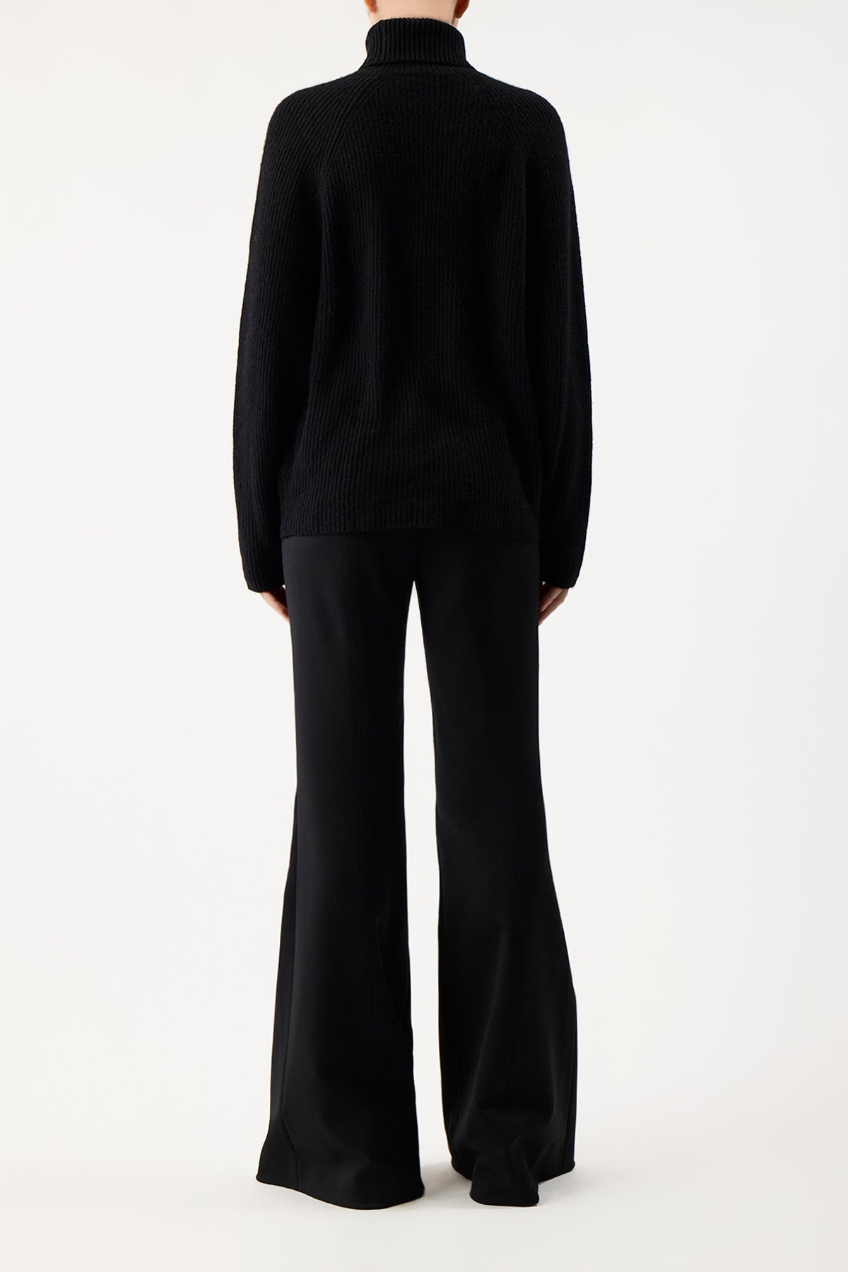 Wigman Knit Turtleneck Sweater in Black Cashmere - 4