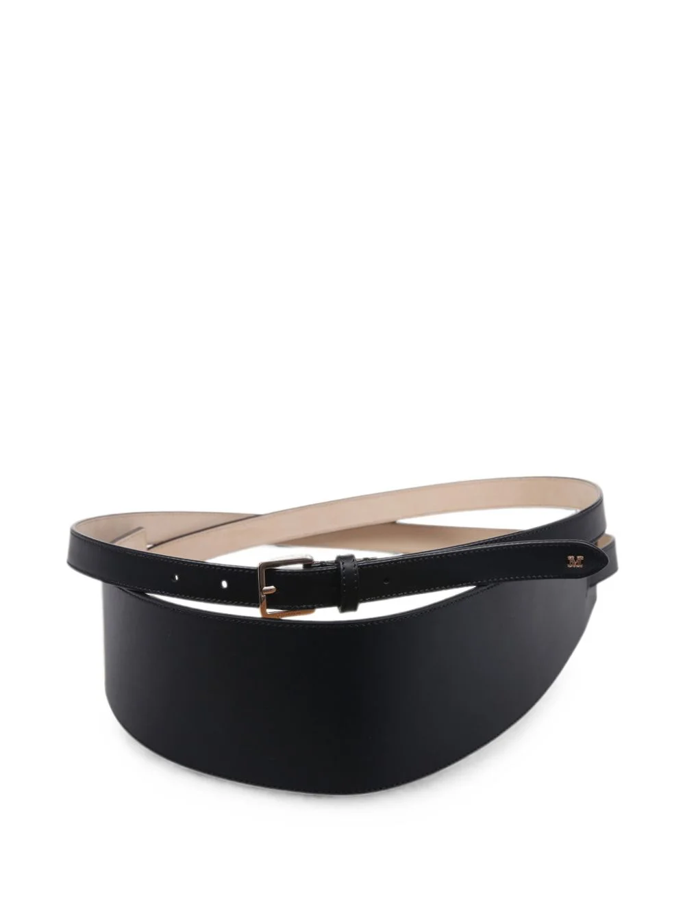 logo-plaque leather belt - 1
