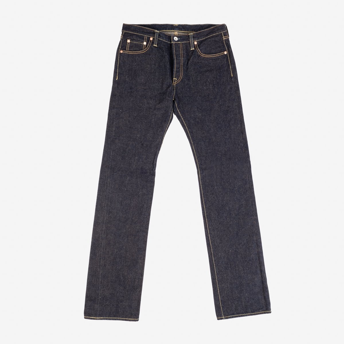 IH-666S-19L 19oz Left Hand Twill Selvedge Denim Slim Straight Cut Jeans - Indigo - 1