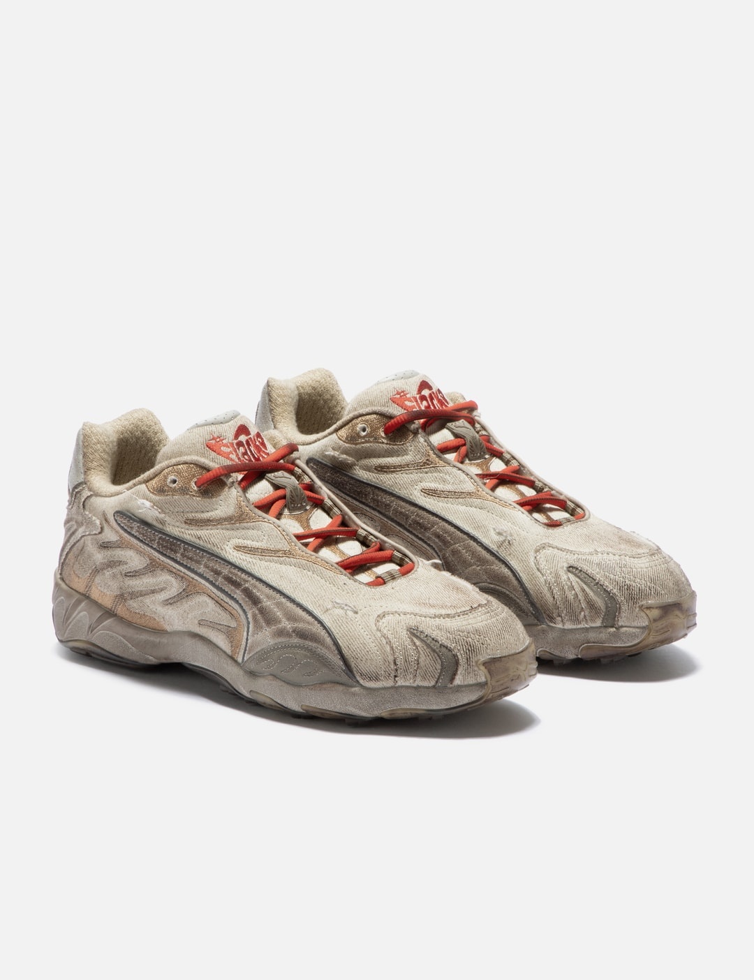 PUMA X A$AP ROCKY INHALE DISTRESSED CANVAS SNEAKERS - 4