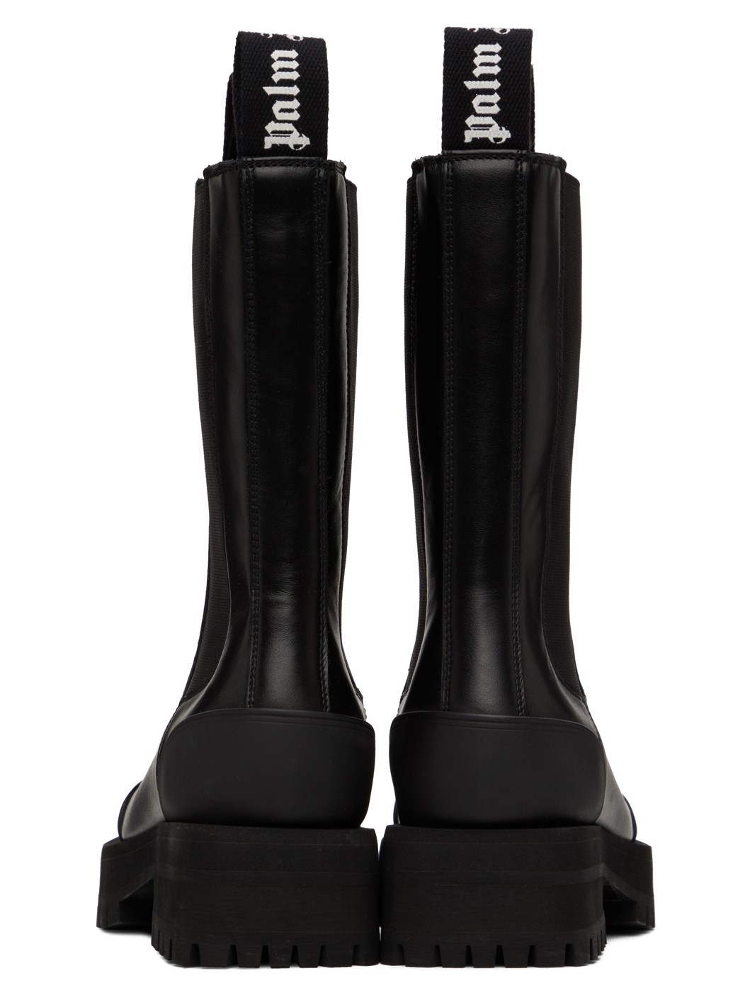 Black Leather Combat Boots - 2
