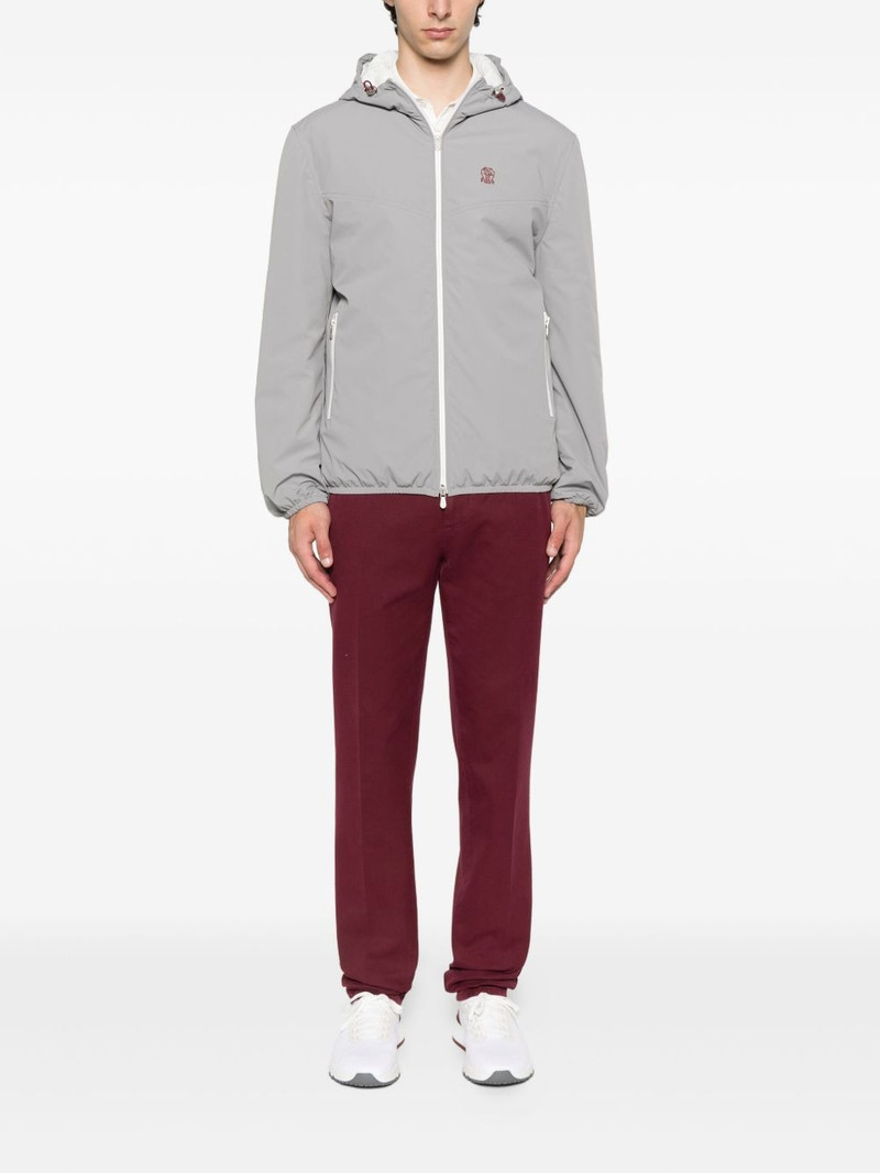 Brunello Cucinelli hooded zip-front jacket outlook