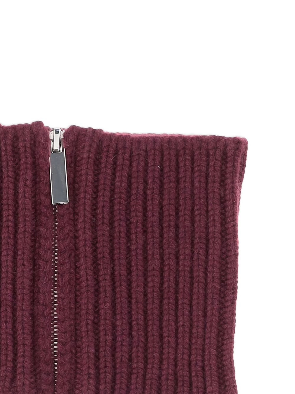 ribbed zip neck-warmer scarf - 3