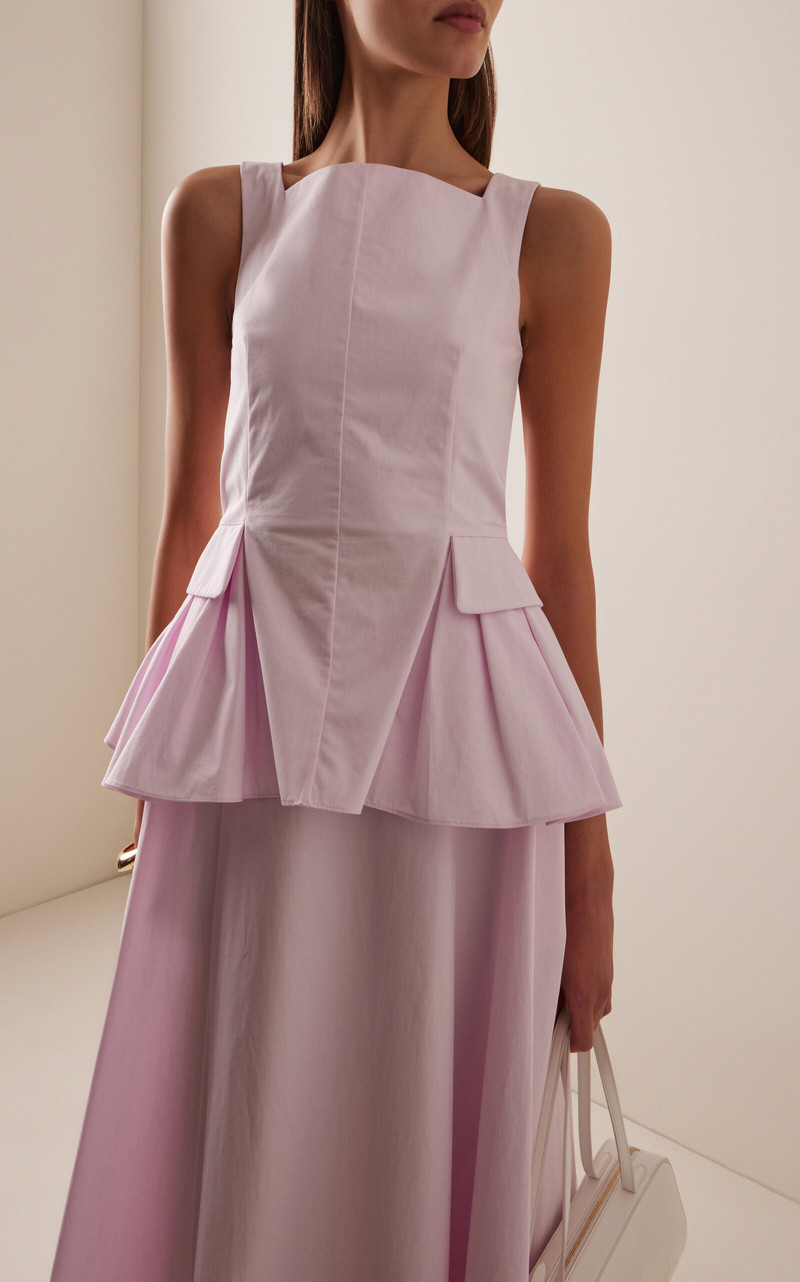 ADAM LIPPES Soleil Cotton Poplin Top light pink outlook