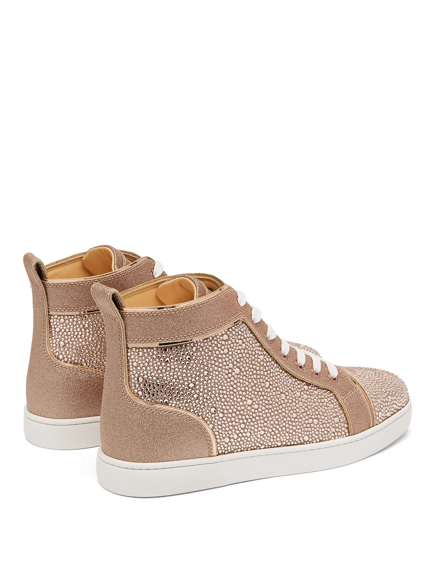 Louis crystal-embellished high-top suede trainers - 4