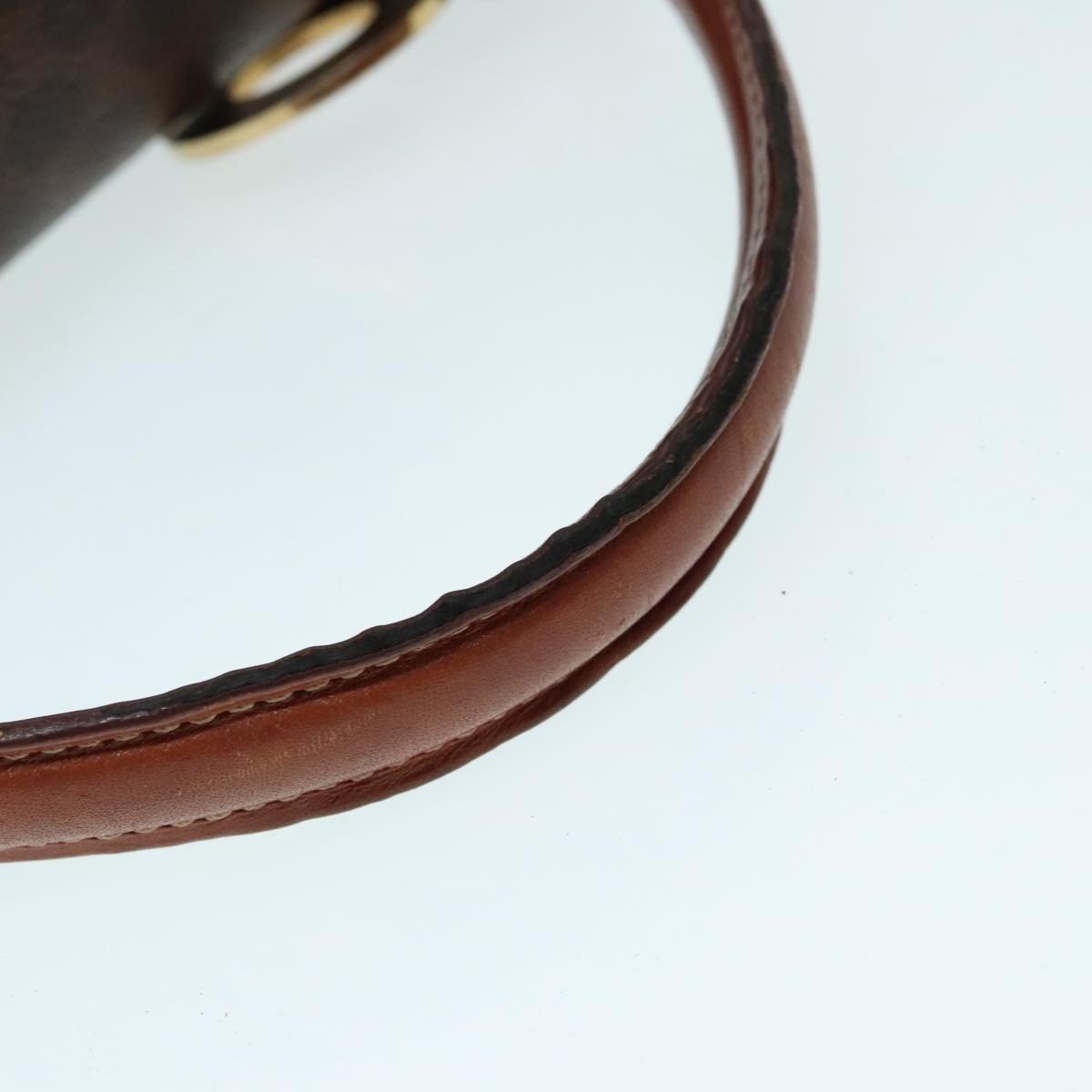 CELINE Macadam Canvas Hand Bag Pvc Leather Brown Gold - 8