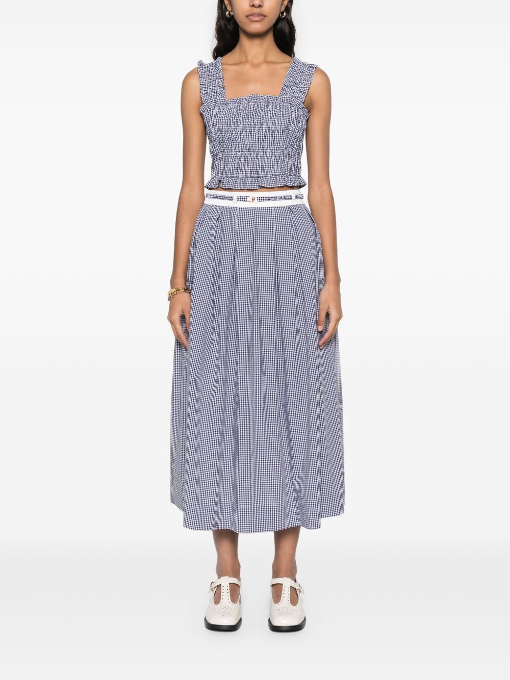 gingham-pattern midi skirt - 2