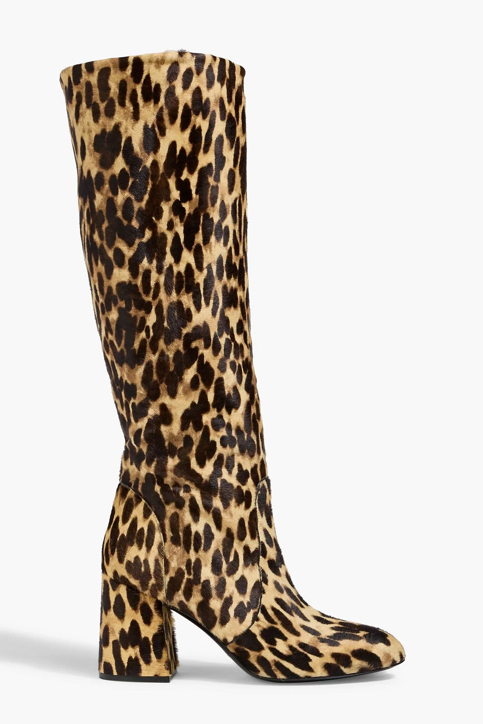 Leopard-print calf hair knee boots - 1