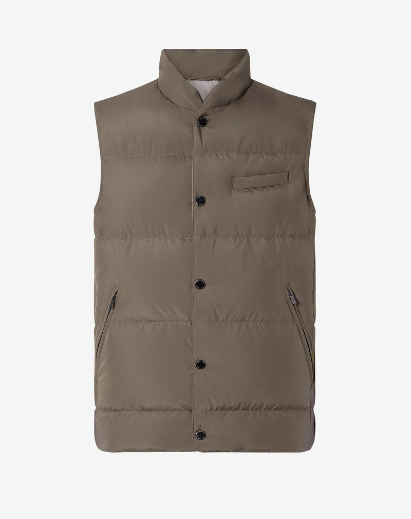 Beige quilted poplin waistcoat 1