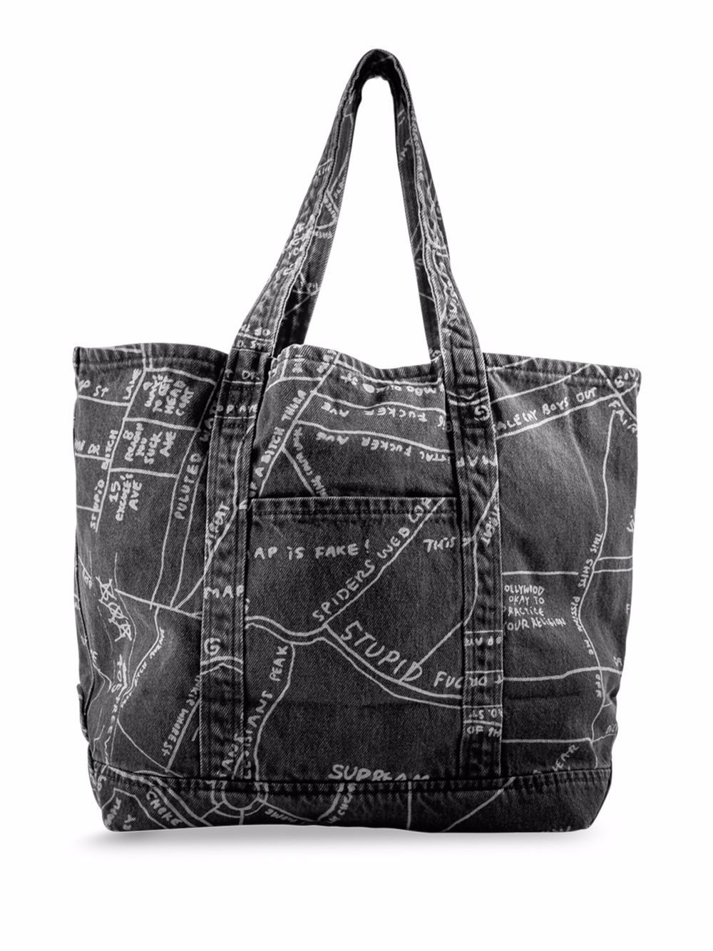 Gonz Map denim tote bag - 2