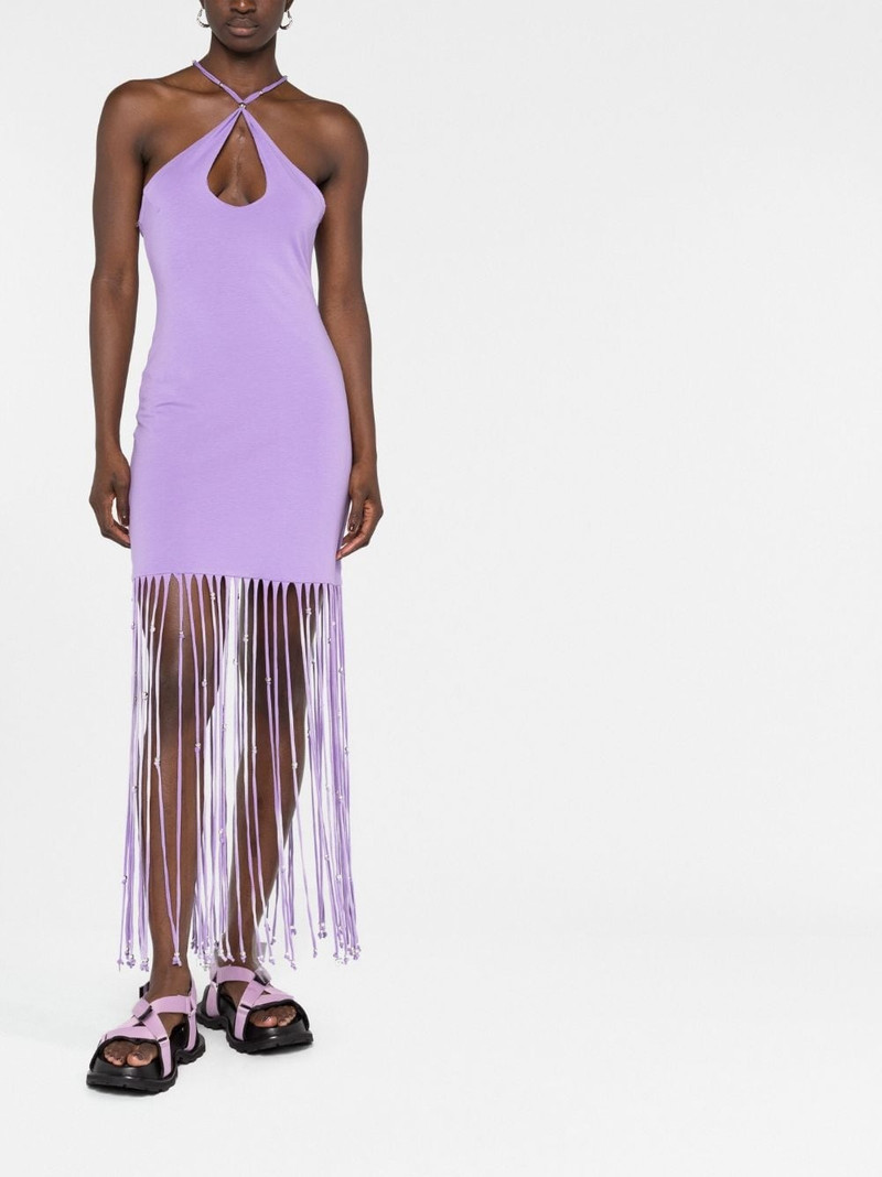 ROTATE fringe-trimmed jersey dress outlook