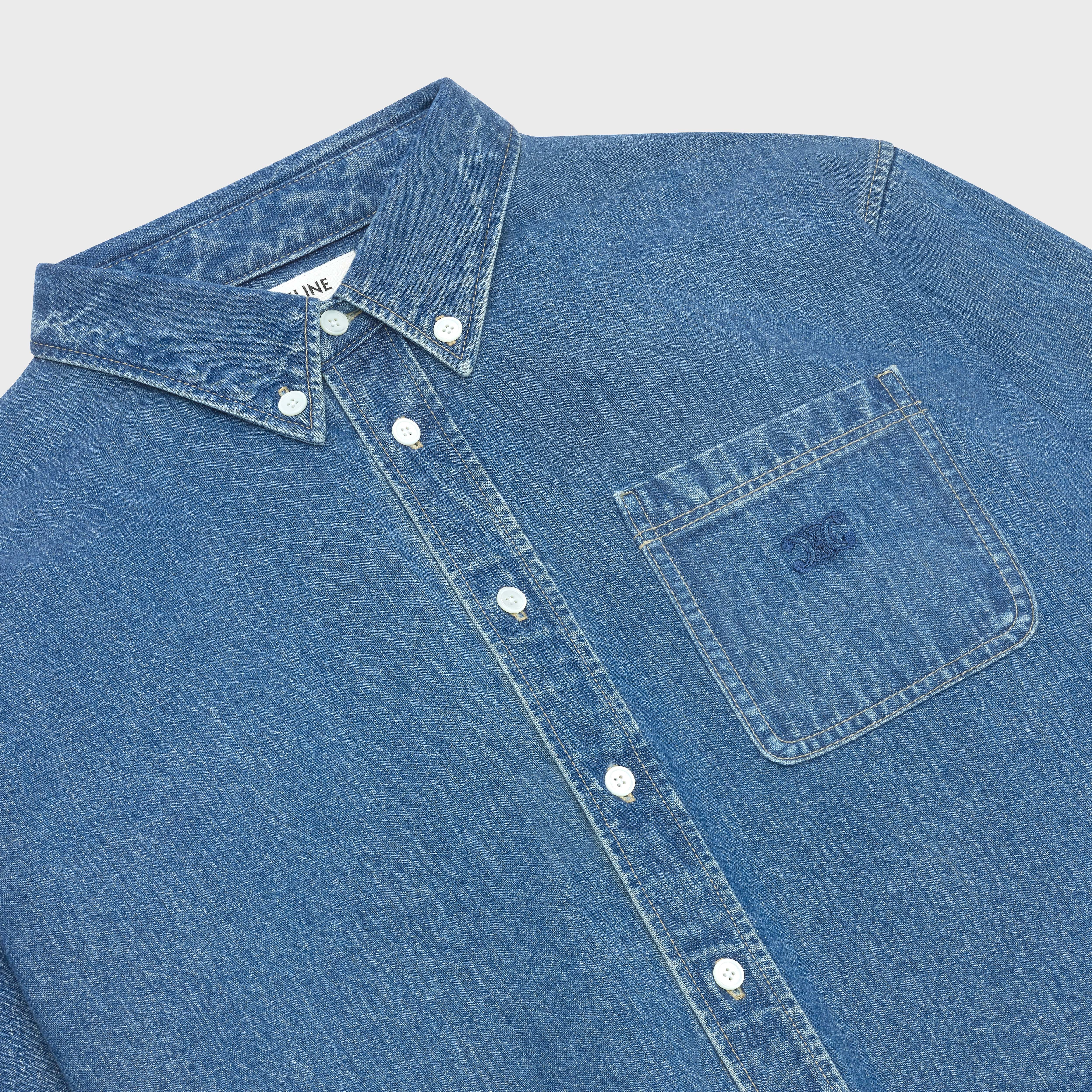 CROPPED SHIRT IN UNION OCEAN WASH DENIM