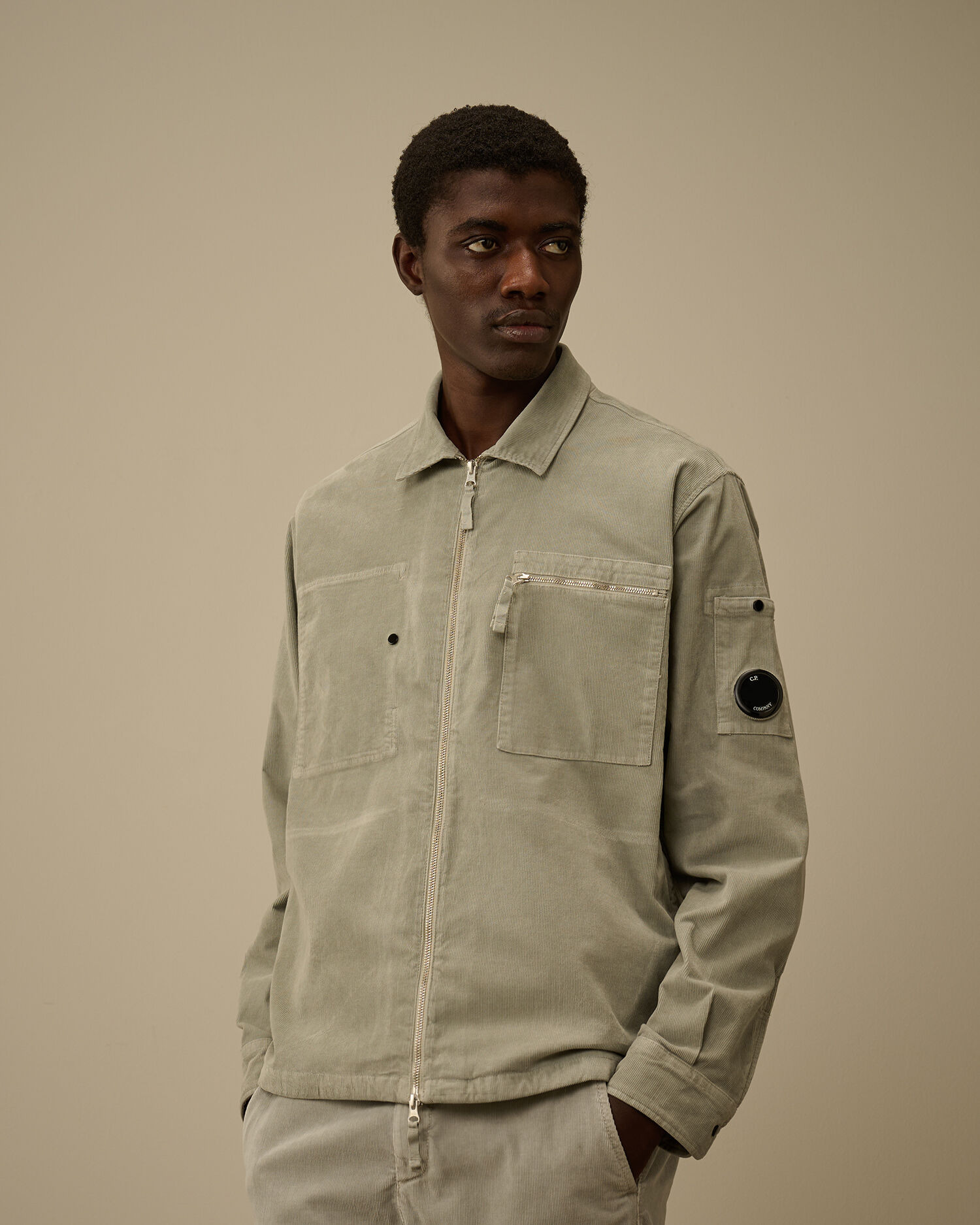Corduroy Lens Zipped Overshirt - 3