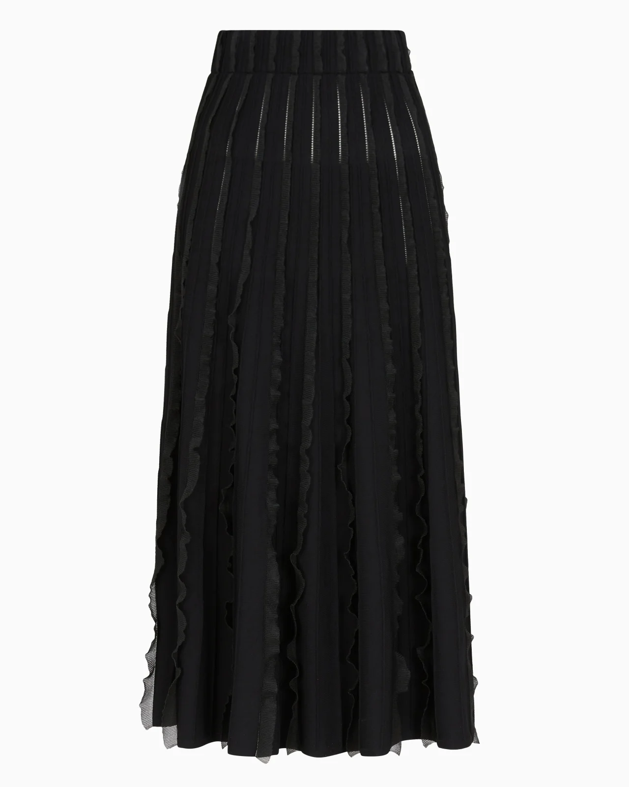 VISCOSE KNIT SKIRT WITH RUCHES - 1