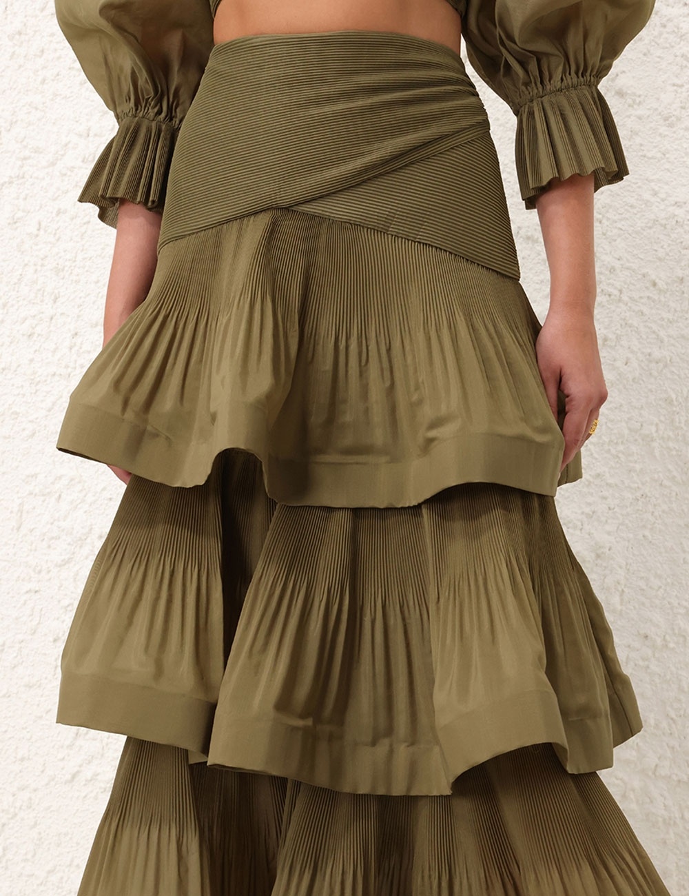 PLEATED TIERED SKIRT - 5