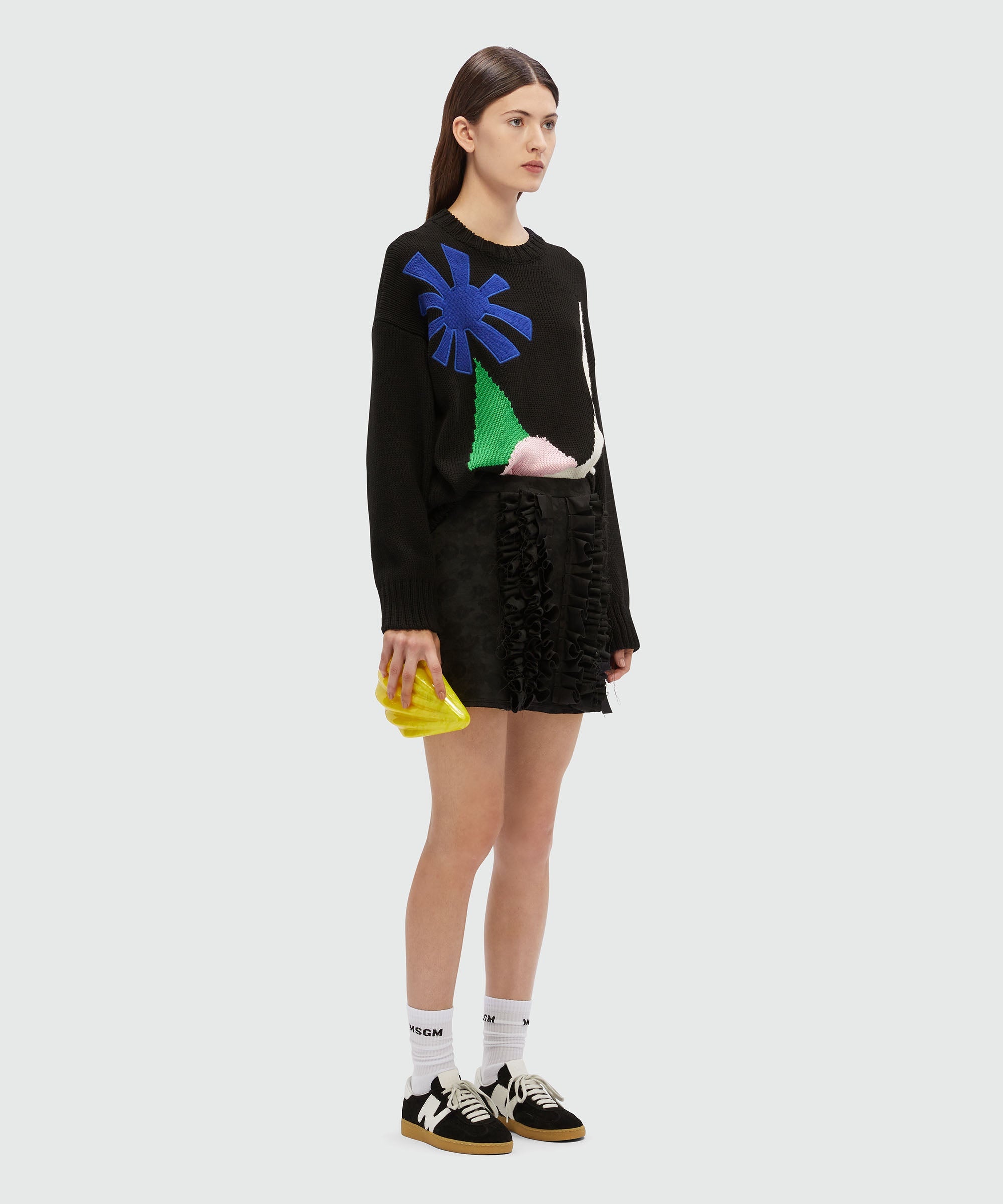 Short jacquard skirt with ruffles - 4