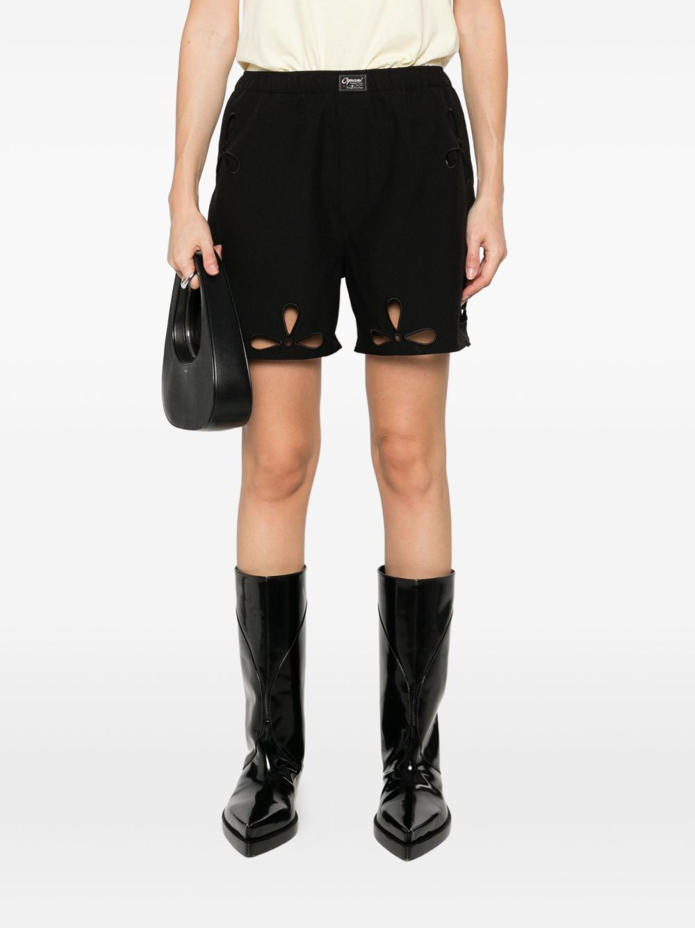 petal cut-out shorts - 2
