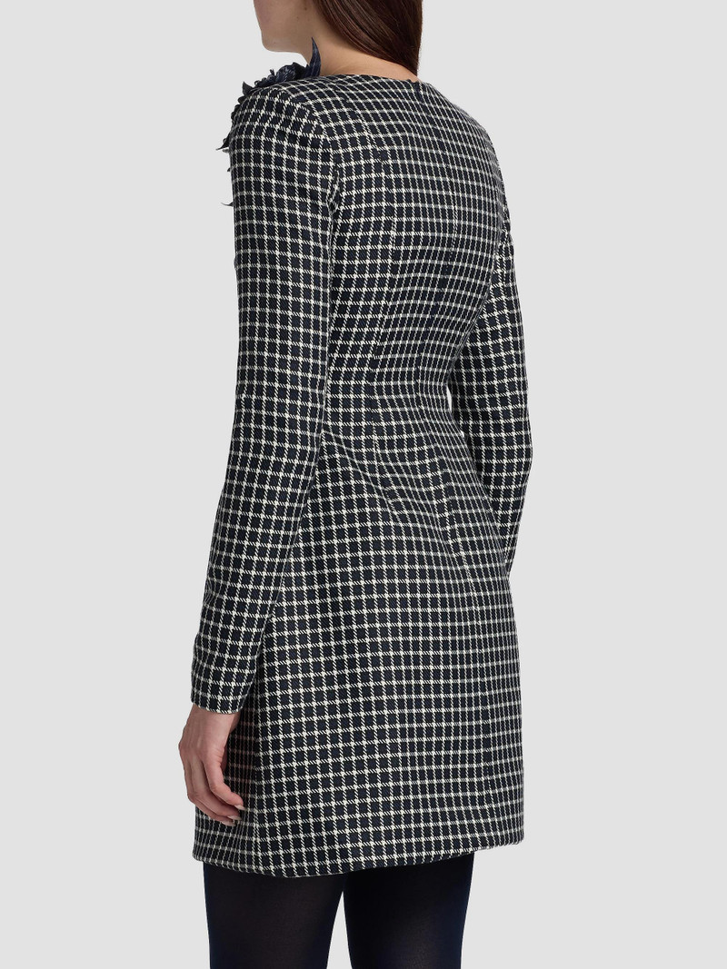 Women's Plaid Fitted Minidress - Navy Ivory 5