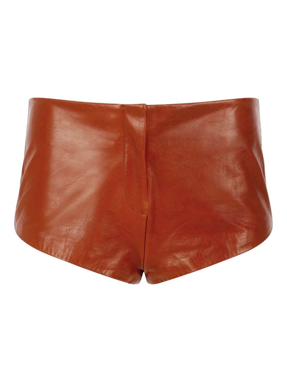 leather mini shorts - 1