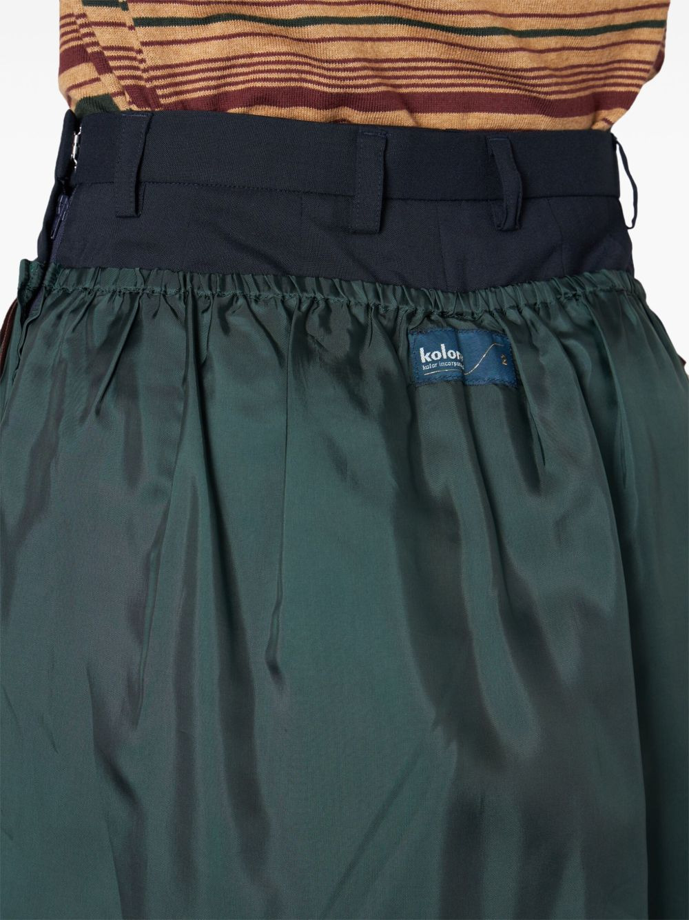 logo-patch skirt trousers - 4