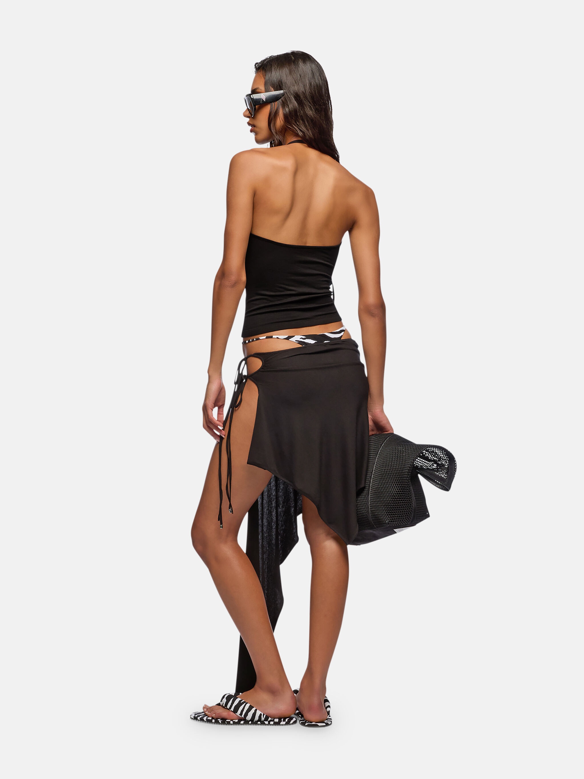 BLACK MIDI SKIRT - 3