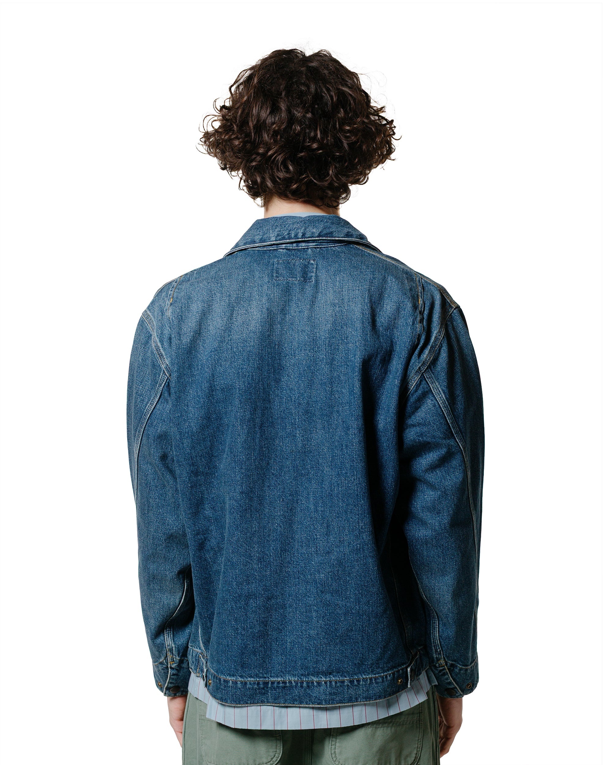 Carhartt W.I.P. OG Detroit Jacket Camano Denim Blue Dark Used Wash - 3