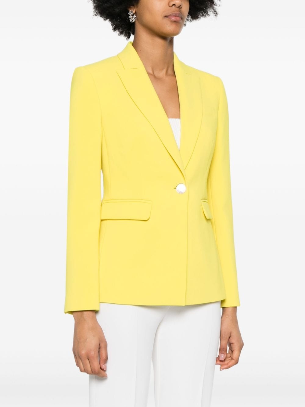 single-breasted crepe blazer - 3