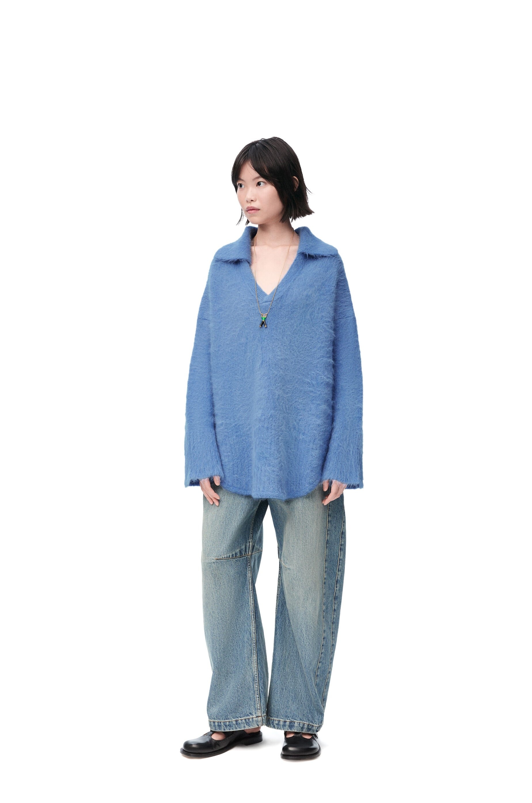 Polo sweater in alpaca and wool blend - 2