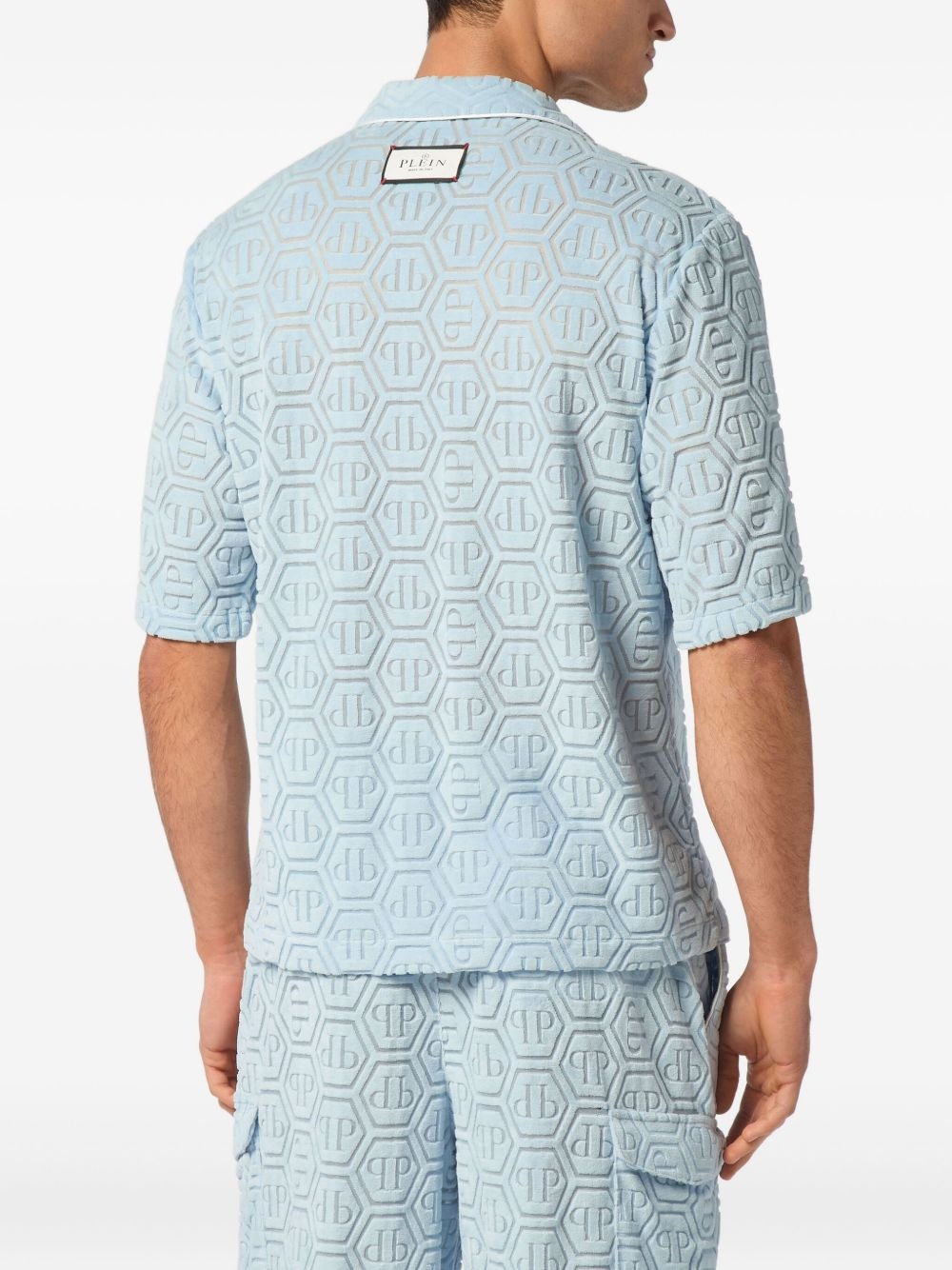 jacquard-monogram bowling shirt - 4