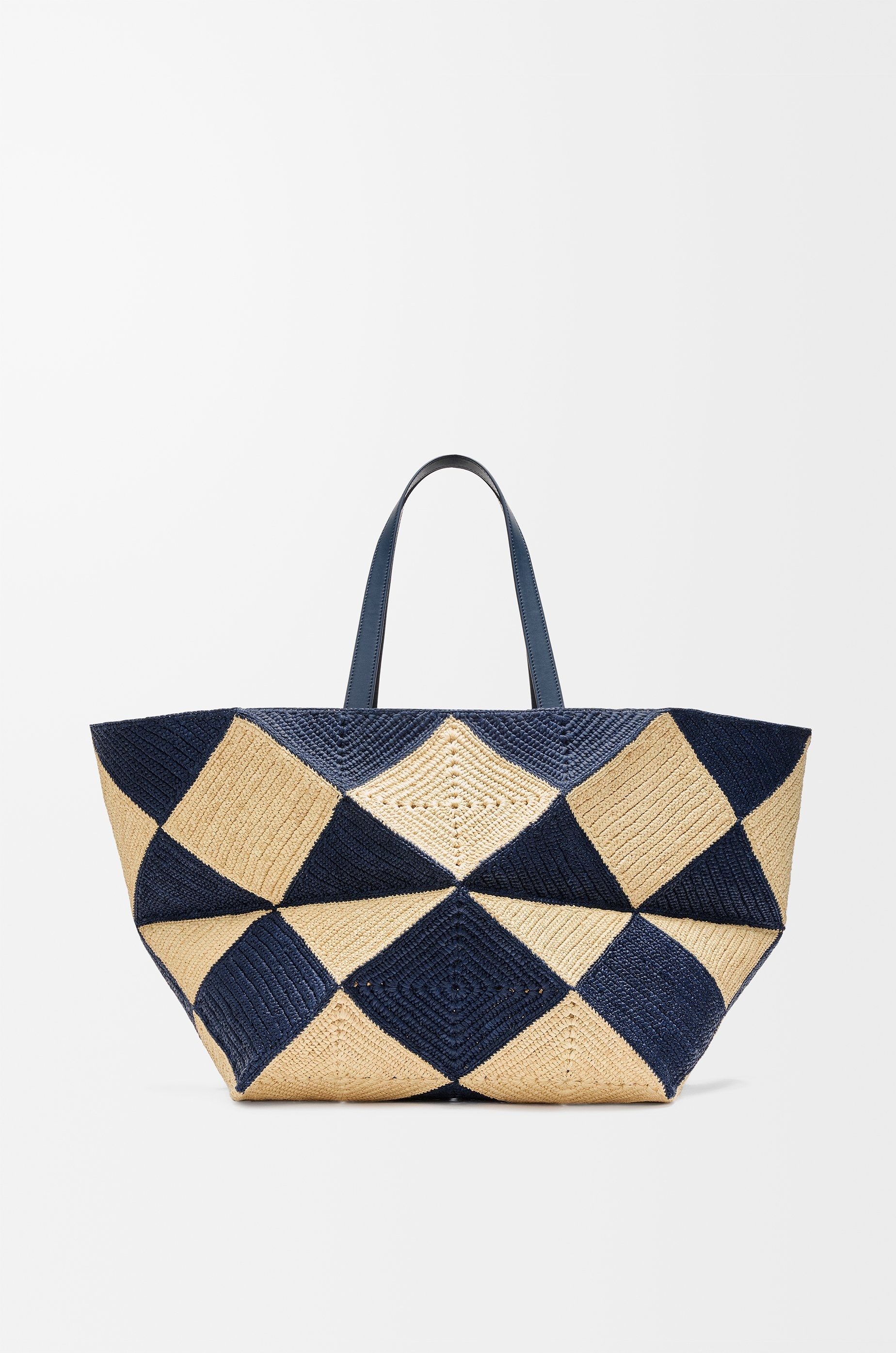 XXL Puzzle Fold tote in raffia - 5