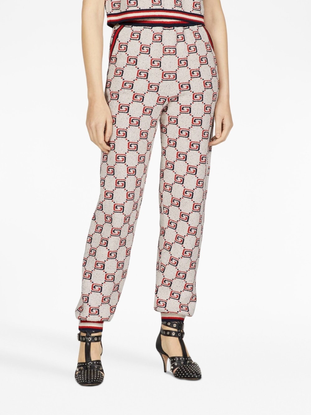 GG-print cotton jacquard pants - 3