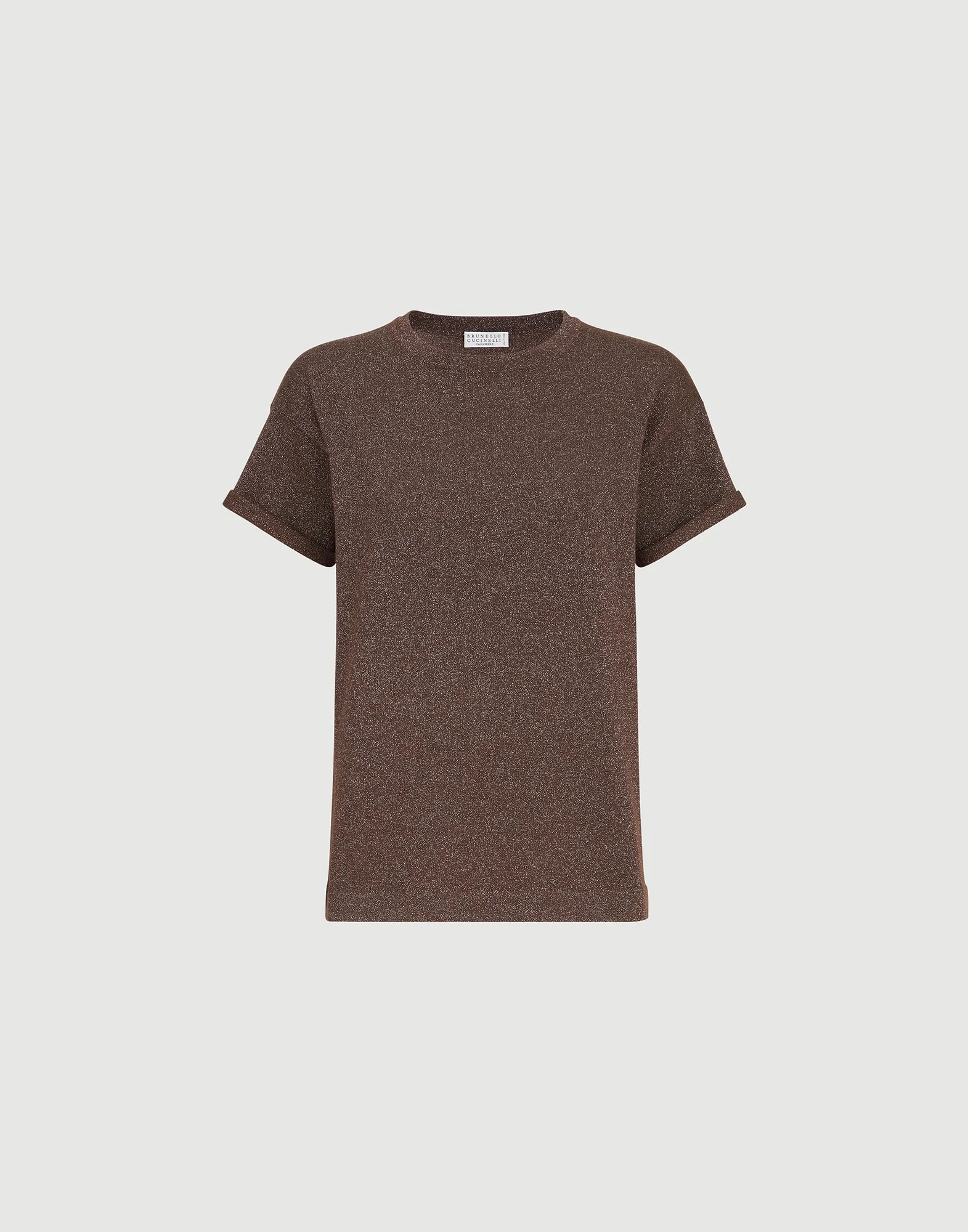 Sparkling cashmere and silk lightweight knit T-shirt - 1