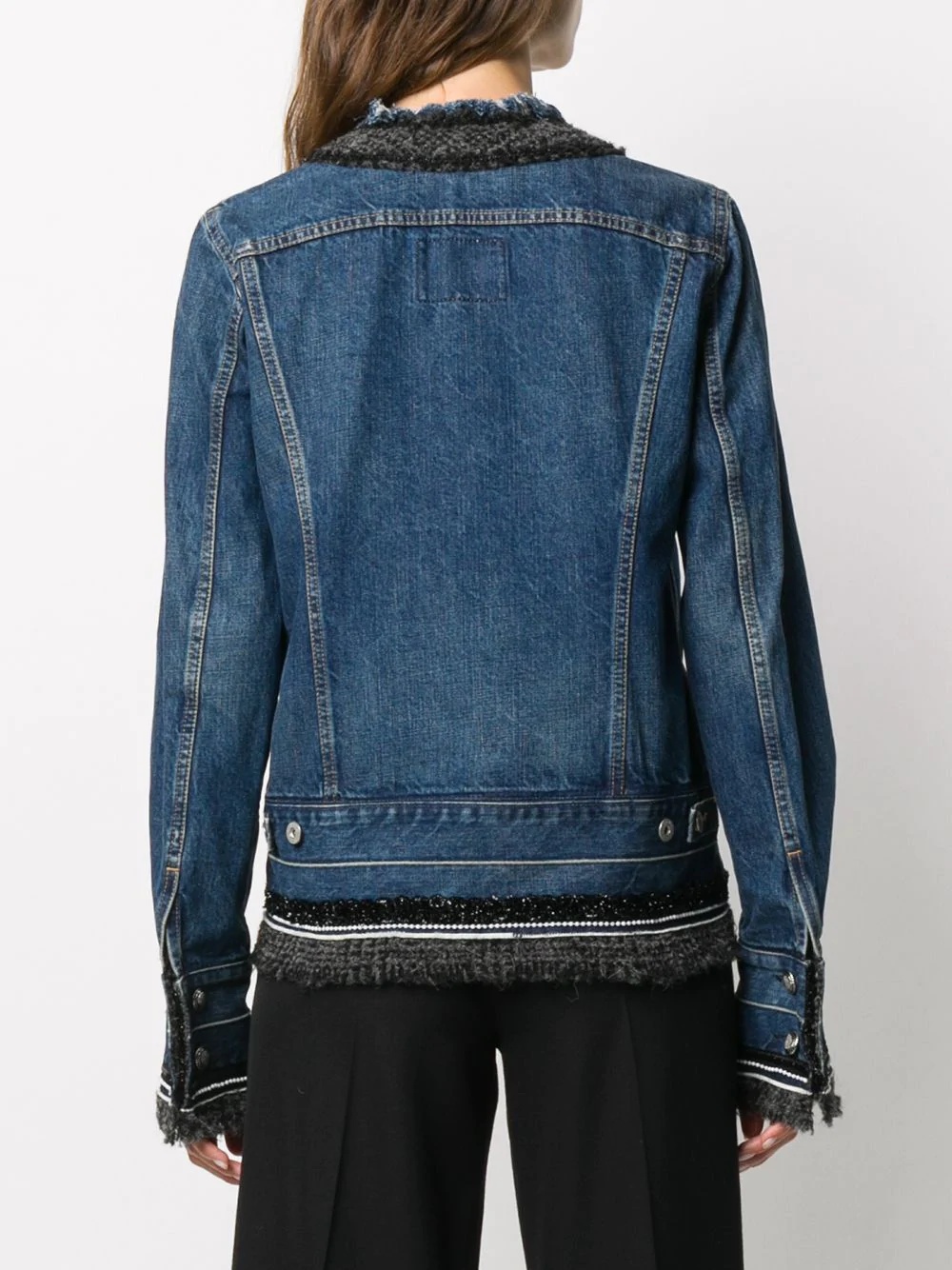 raw edge denim jacket - 4