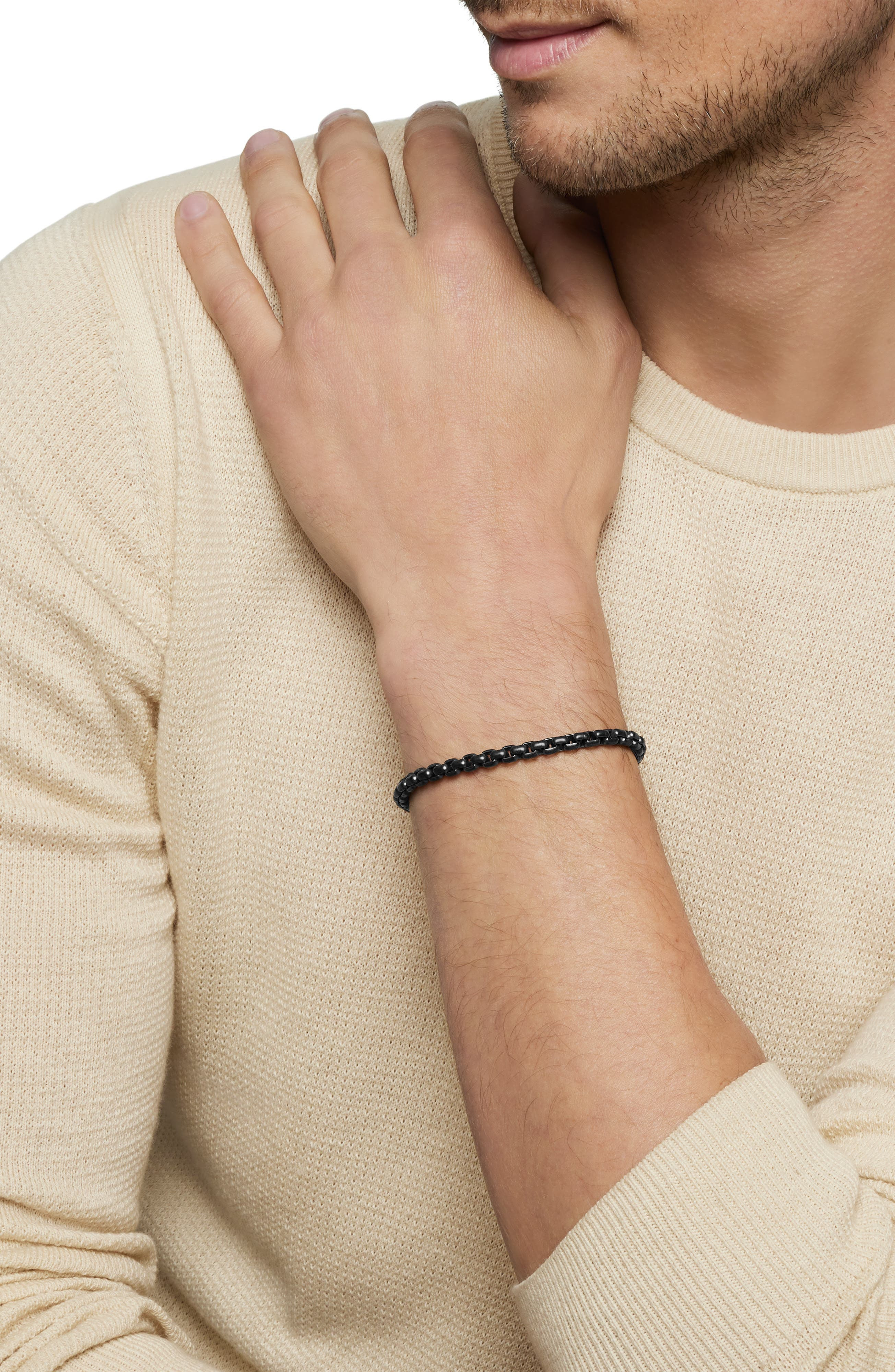 David Yurman Men's Box Chain Bracelet in Darkened Stainless Steel, 5mm at Nordstrom - 2