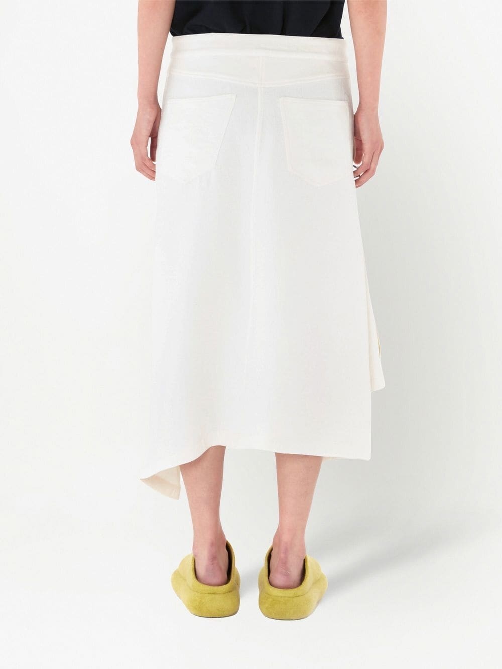 asymmetric draped skirt - 4