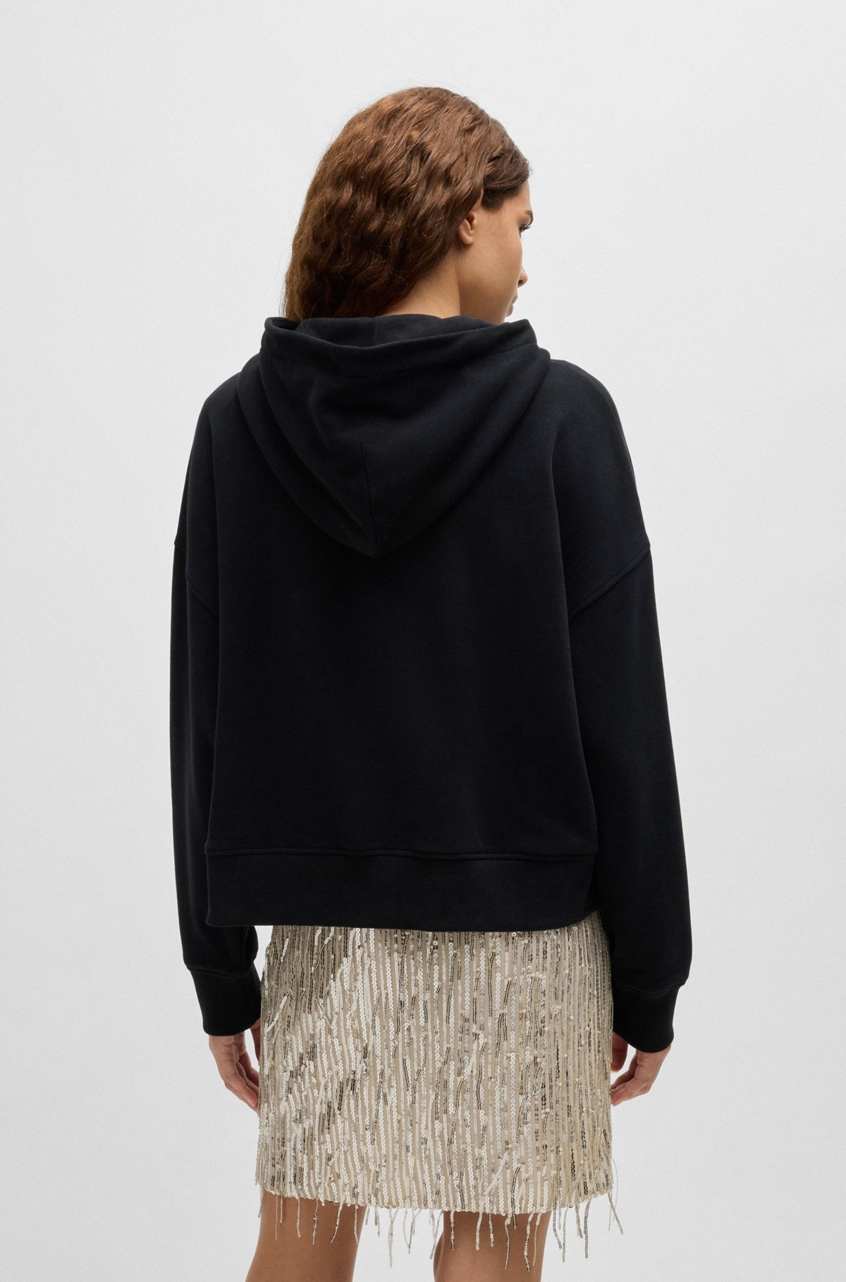 COTTON-TERRY HOODIE WITH CRYSTAL-STUDDED LOGO - 4